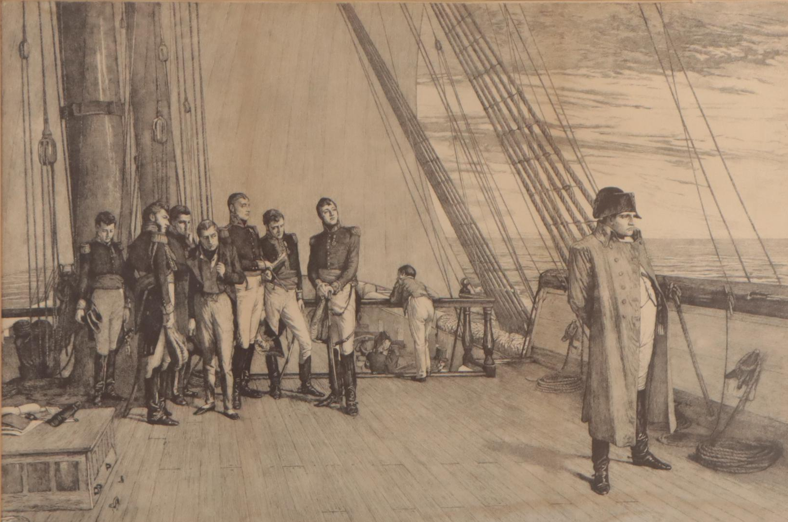 "Napoleon on Board the Bellerophon” Engraving by W Q Orchardson