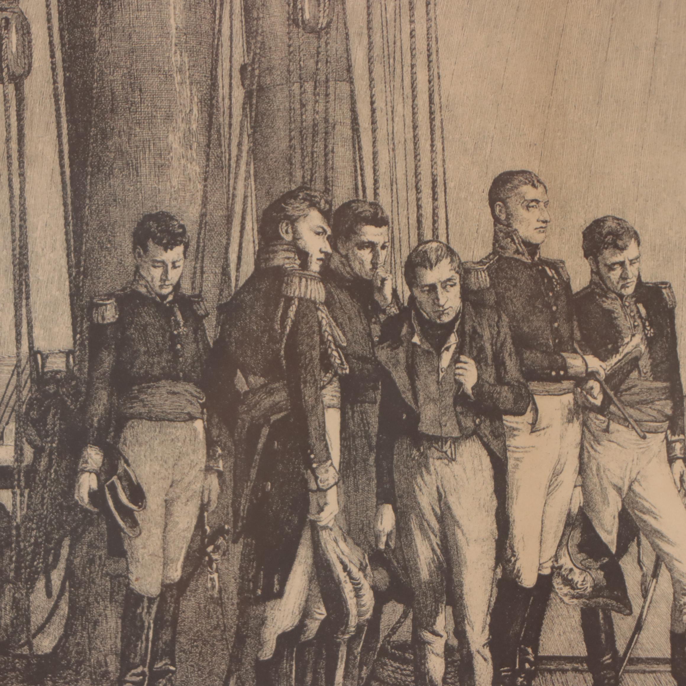 "Napoleon on Board the Bellerophon” Engraving by W Q Orchardson