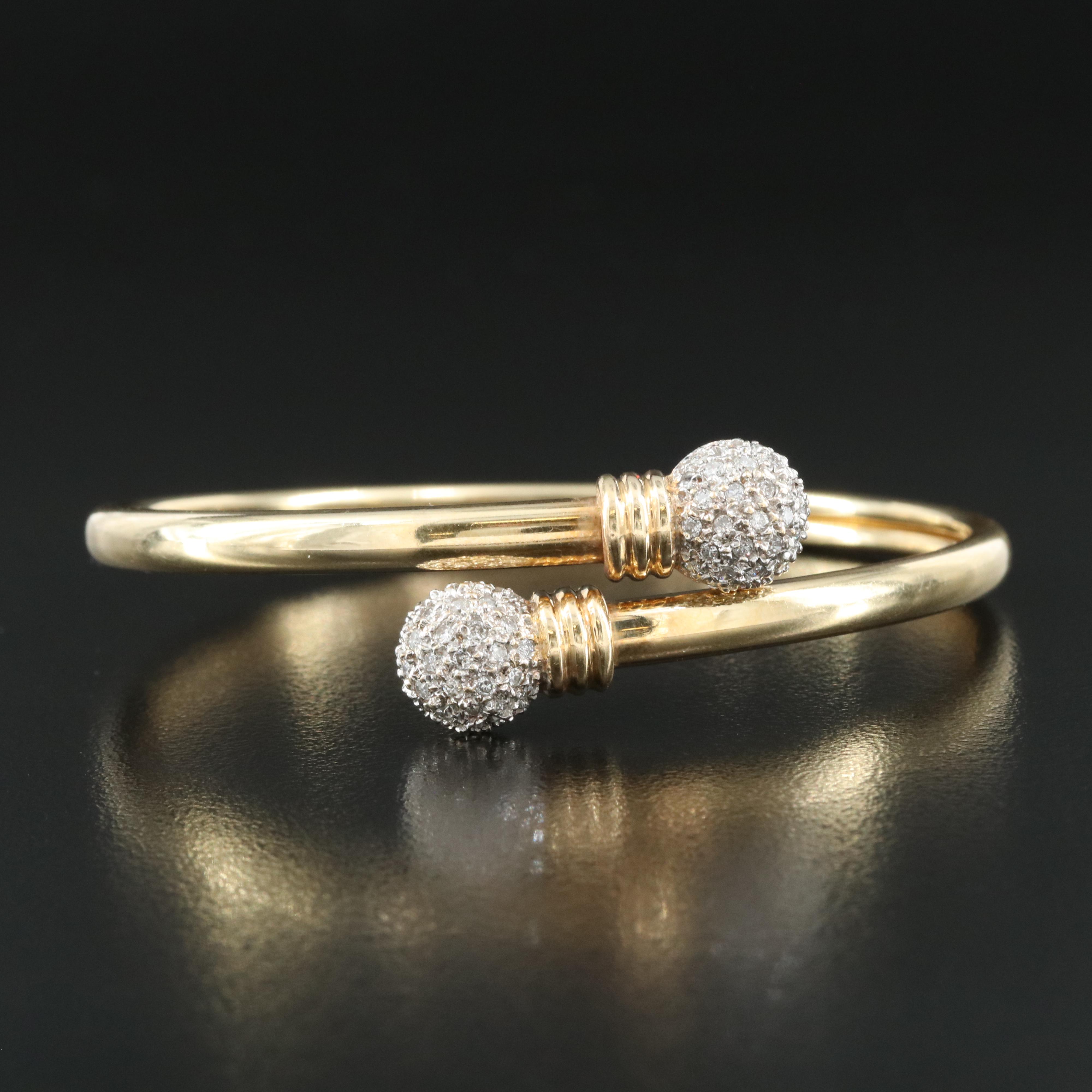 14K 0.75 CTW Diamond Flex Bangle Bracelet