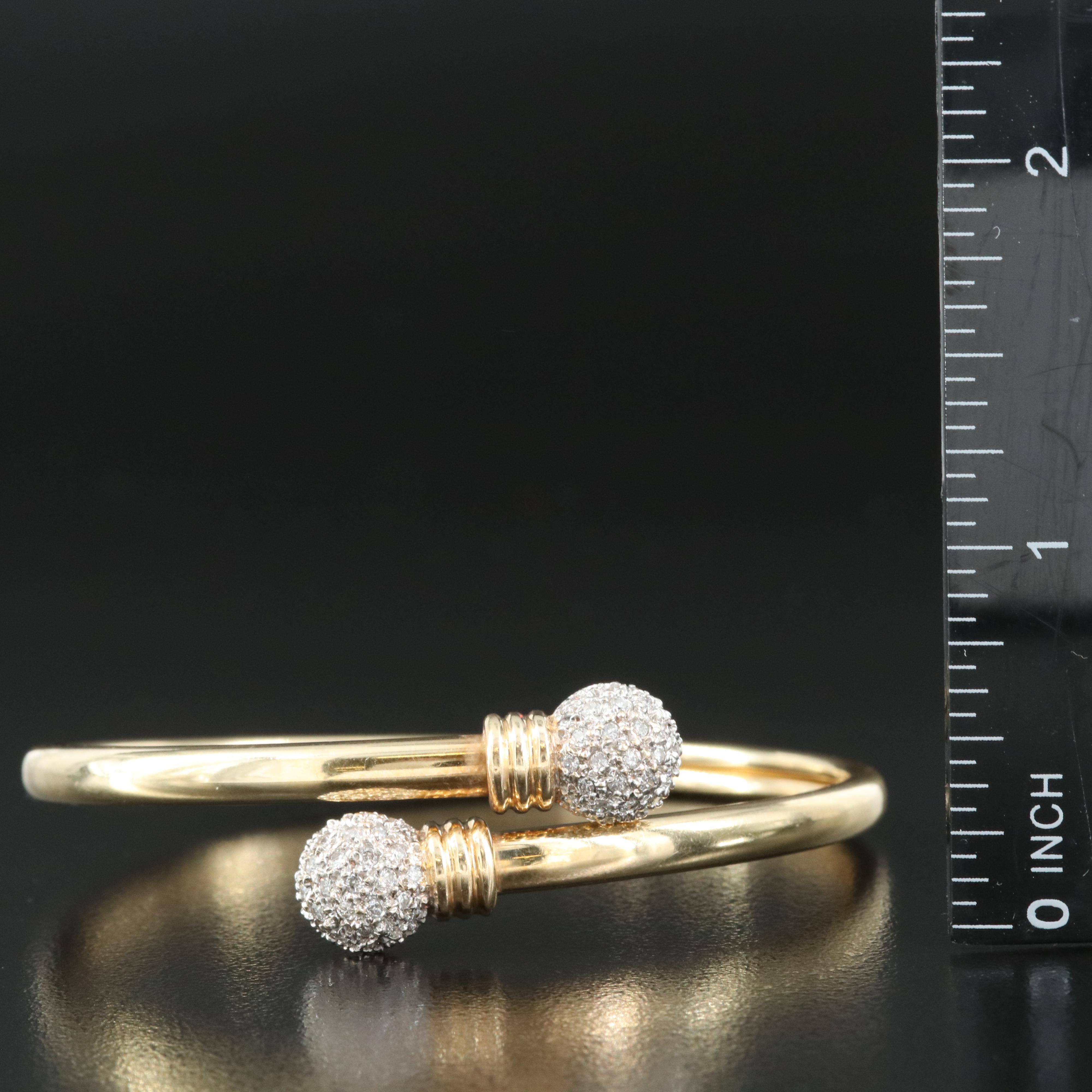 14K 0.75 CTW Diamond Flex Bangle Bracelet