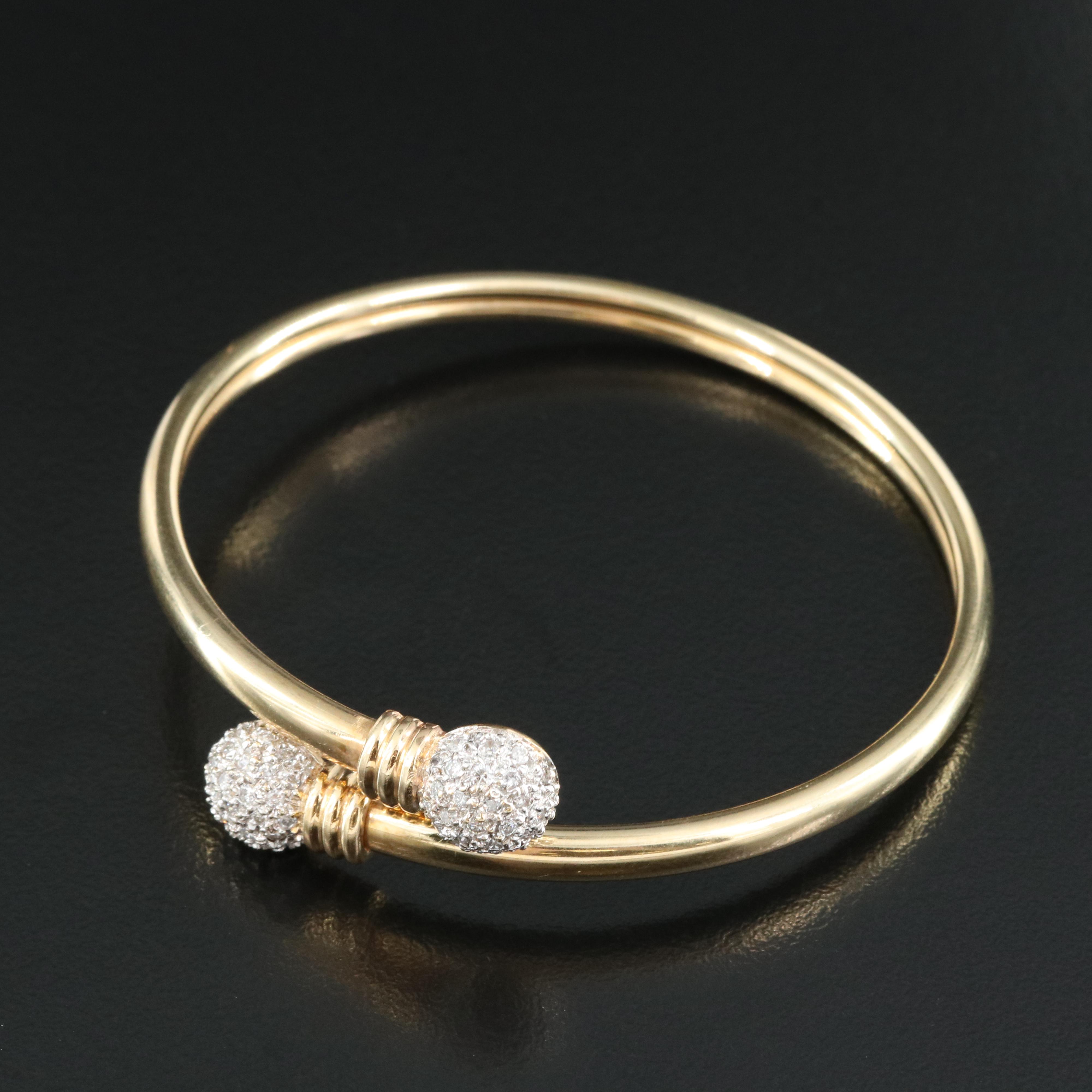 14K 0.75 CTW Diamond Flex Bangle Bracelet