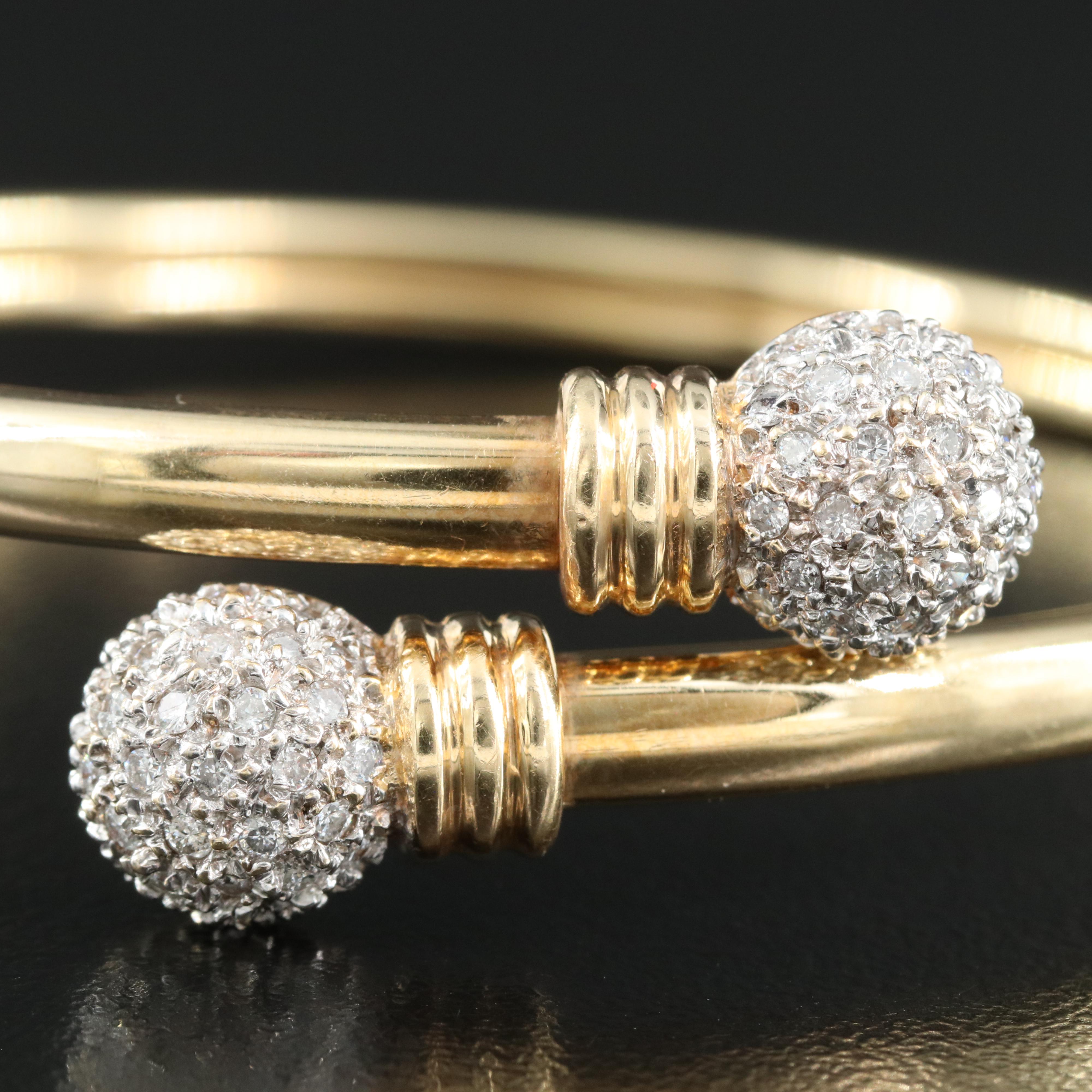 14K 0.75 CTW Diamond Flex Bangle Bracelet