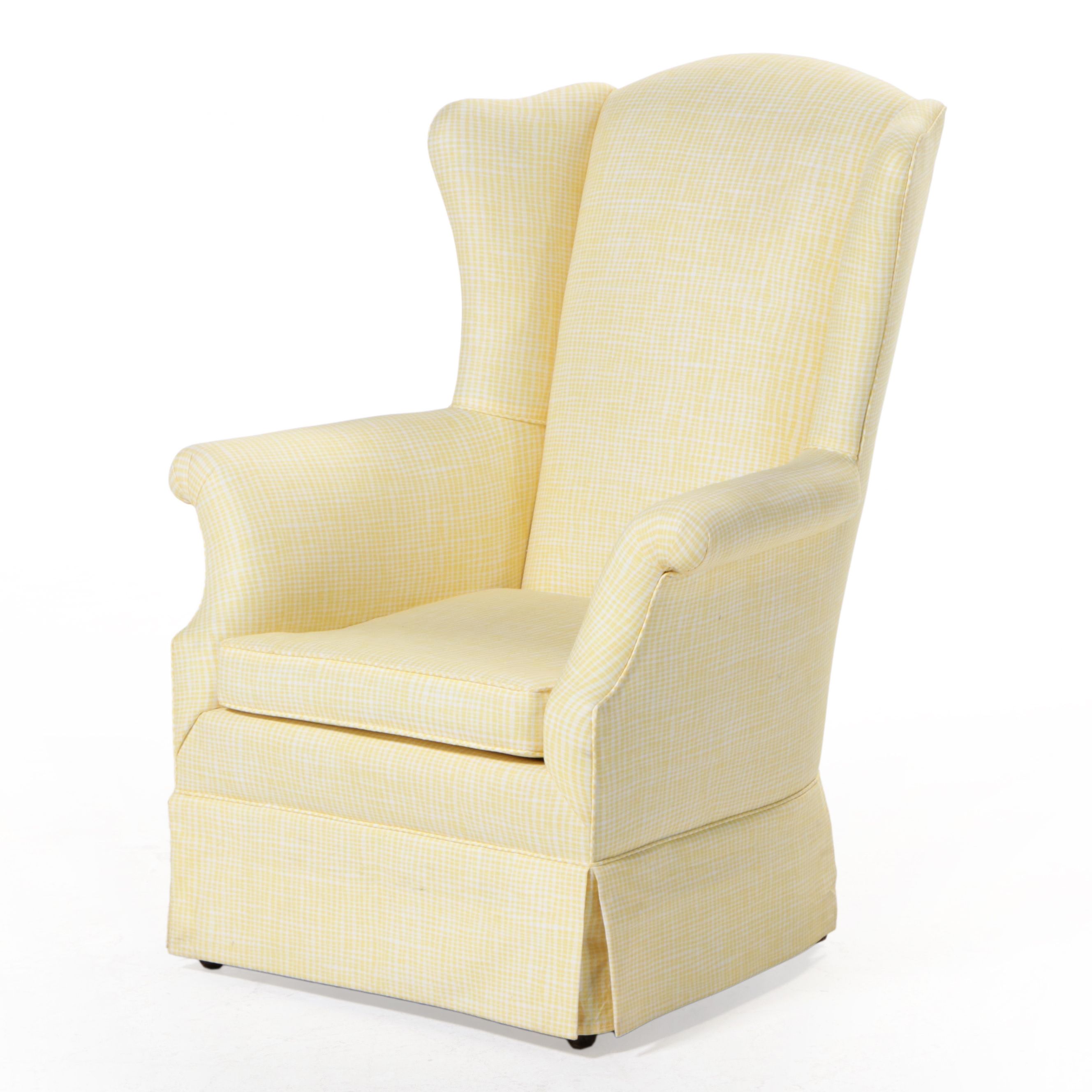 Custom-Upholstered Wingback Armchair