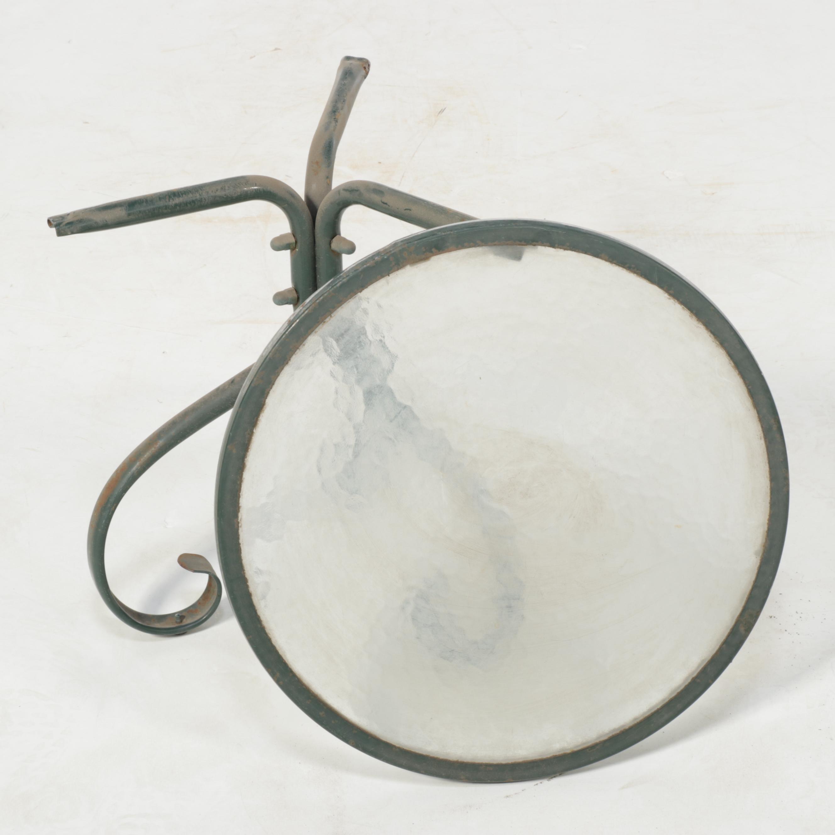 Metal Mesh Patio Sling Rocker Chairs and Side Table