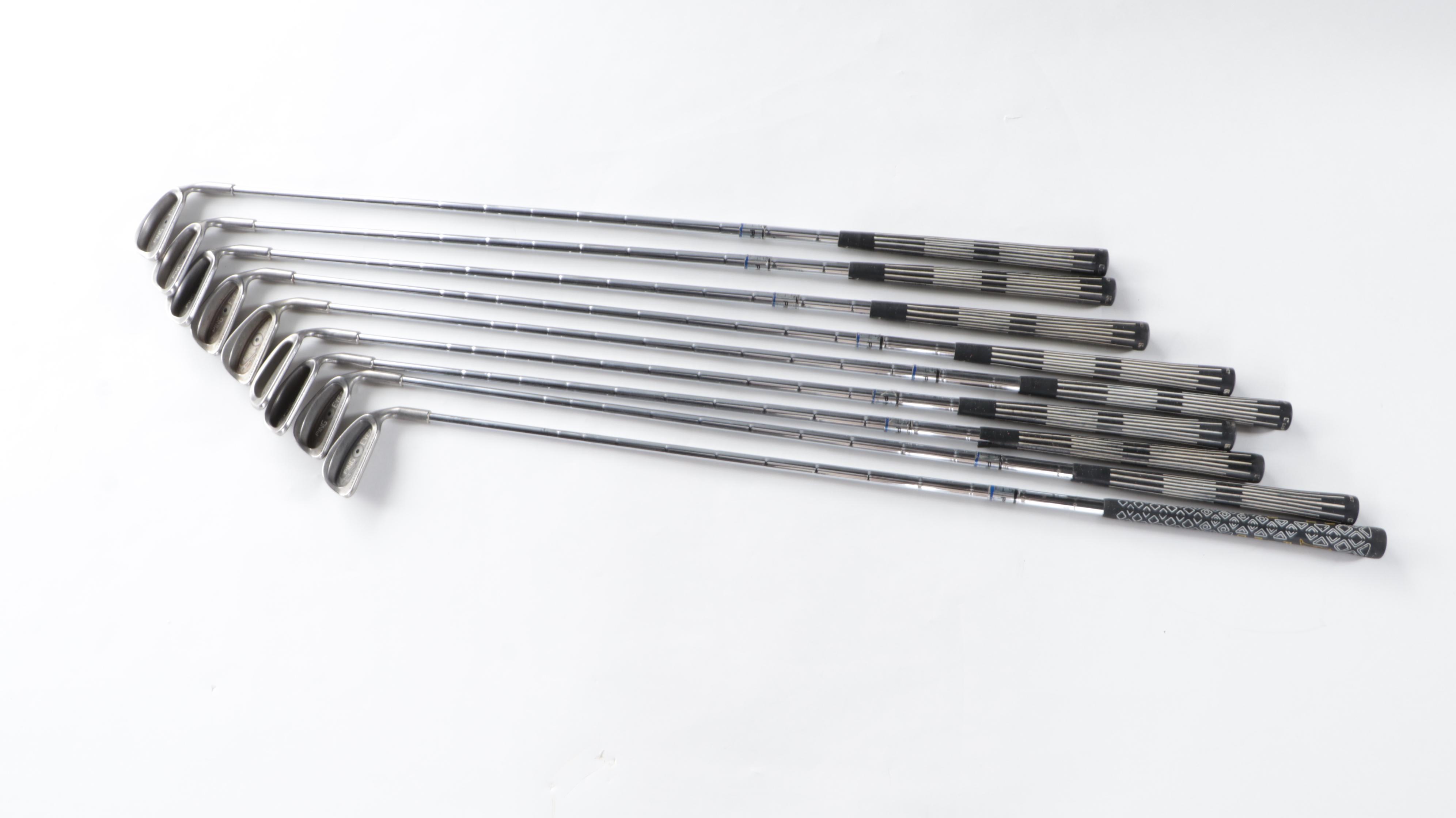 Ping Eye 2 Karsten Golf Clubs Set With Hunter Nylon Zipper Covered Golf Bag