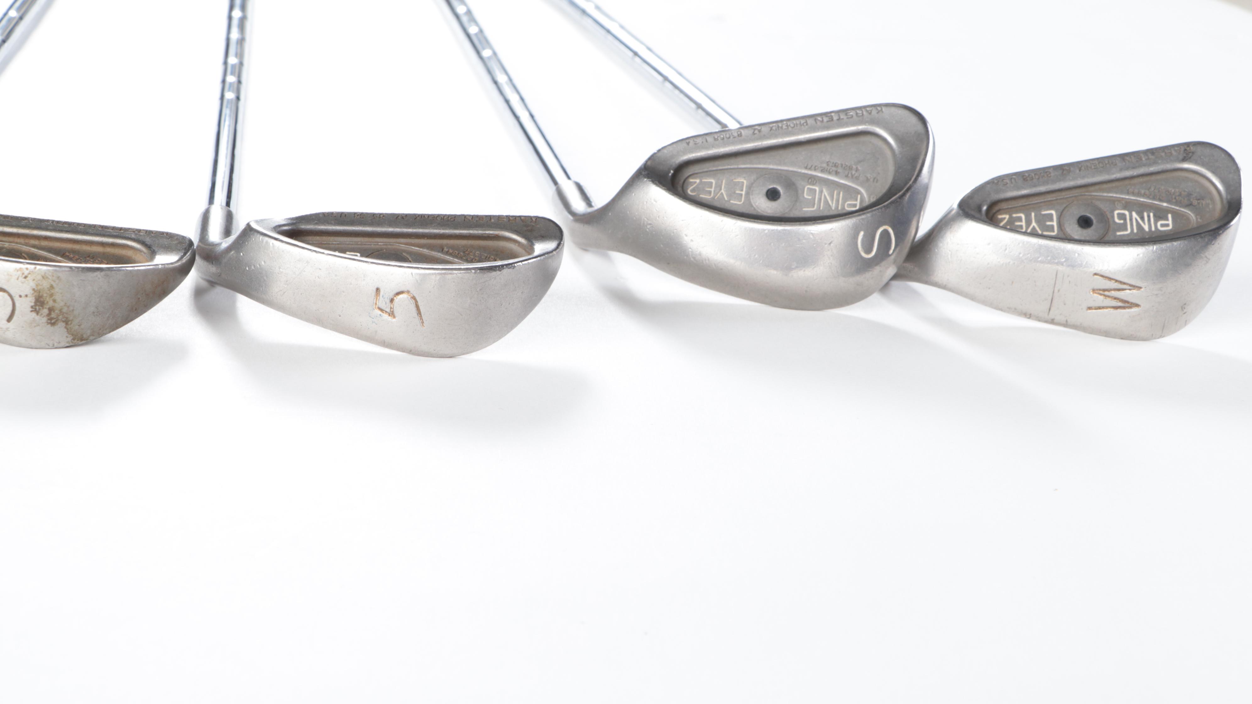 Ping Eye 2 Karsten Golf Clubs Set With Hunter Nylon Zipper Covered Golf Bag