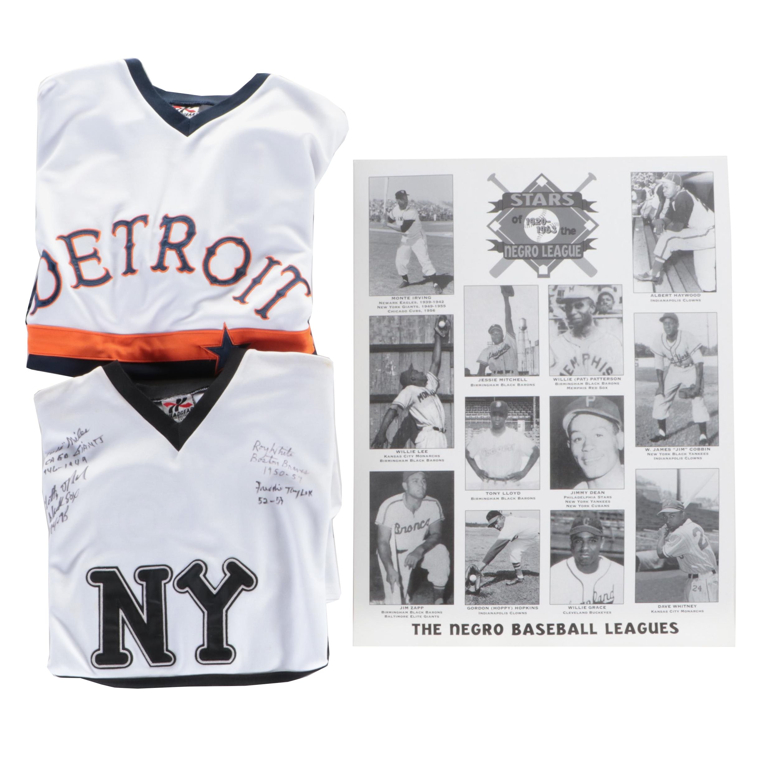 New York Black Yankees Signed Stitched Jersey with Negro League Poster and More