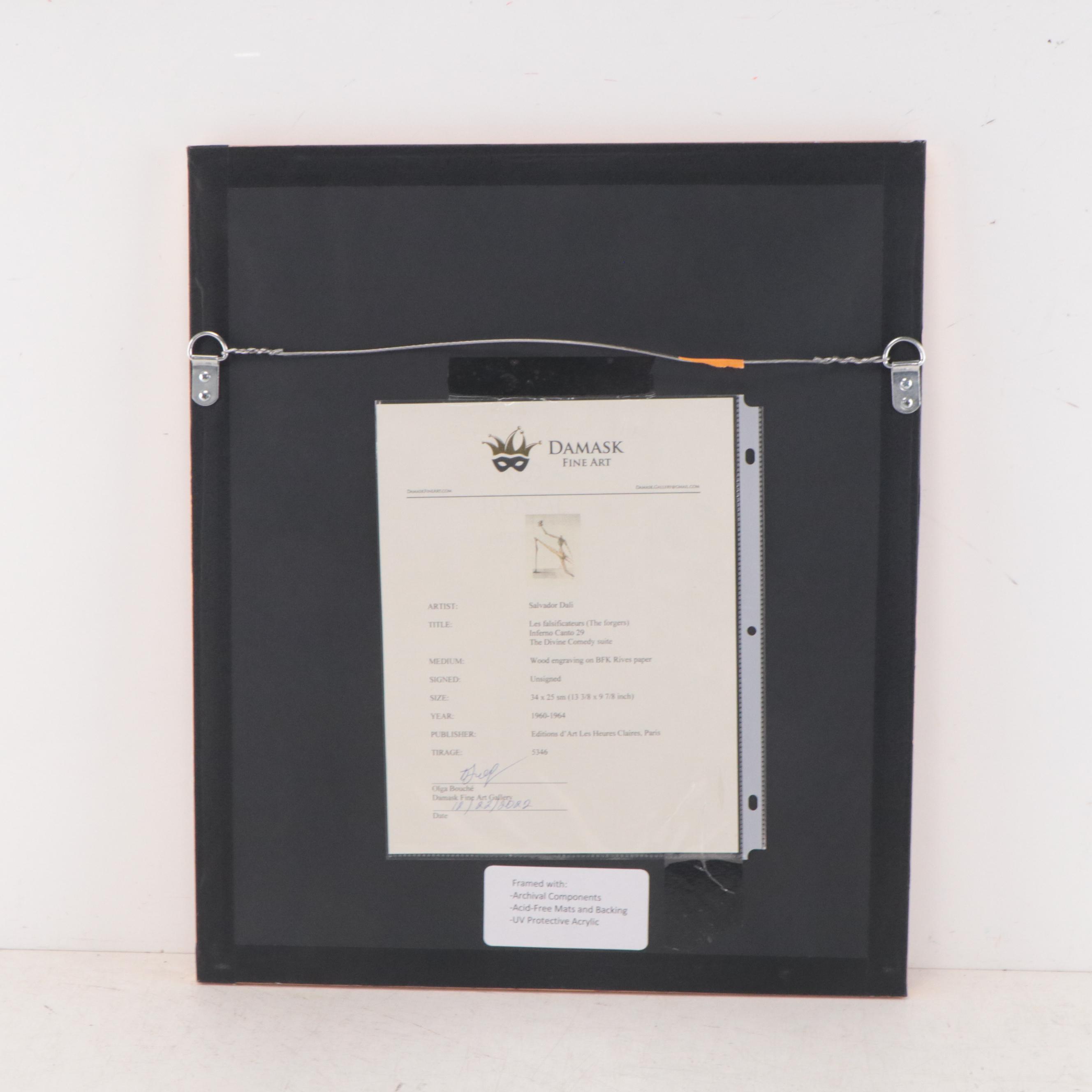 Salvador Dalí Wood Engraving "Bertrand de Horn"