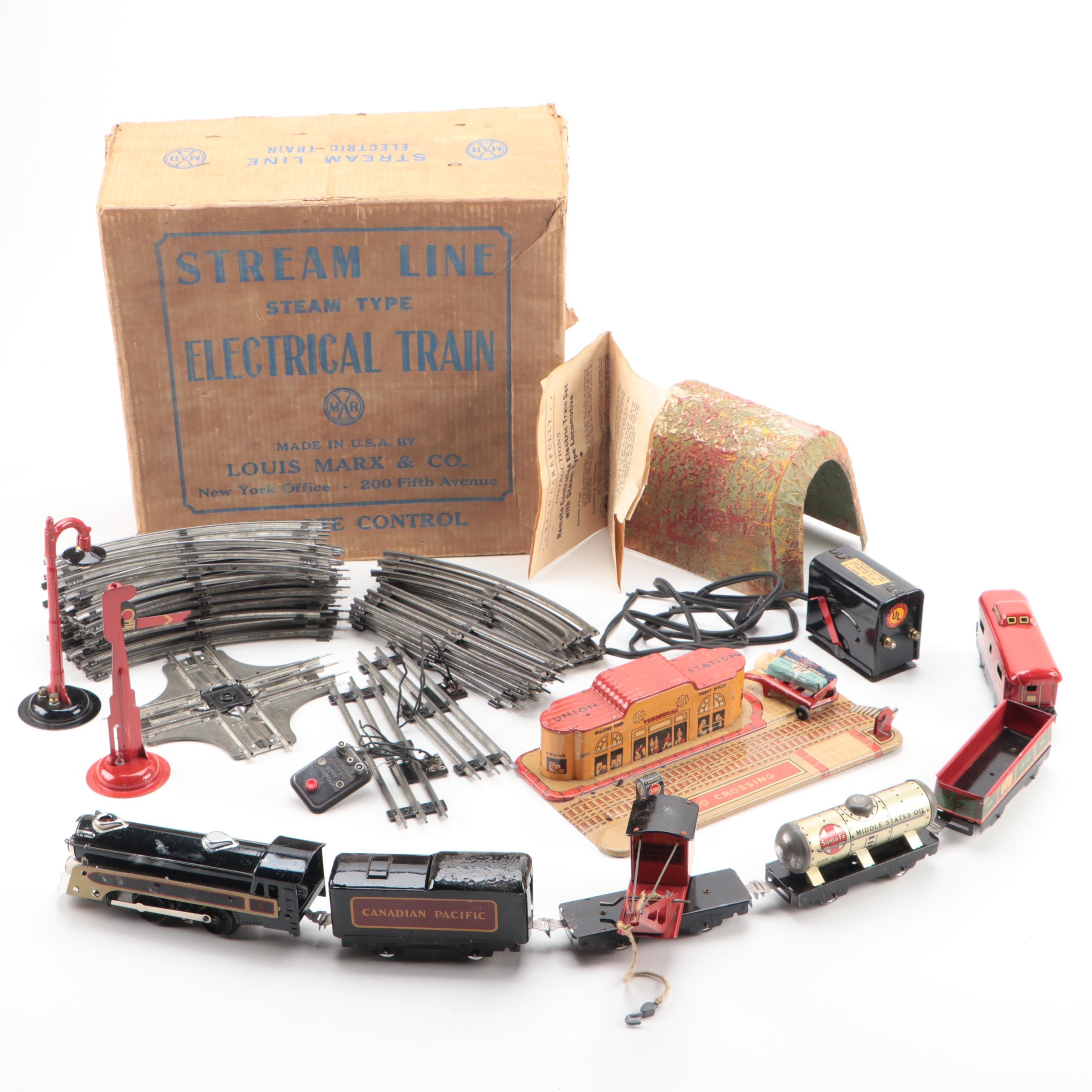 Louis Marx & Co. Tin Litho O Gauge Train with Original Box