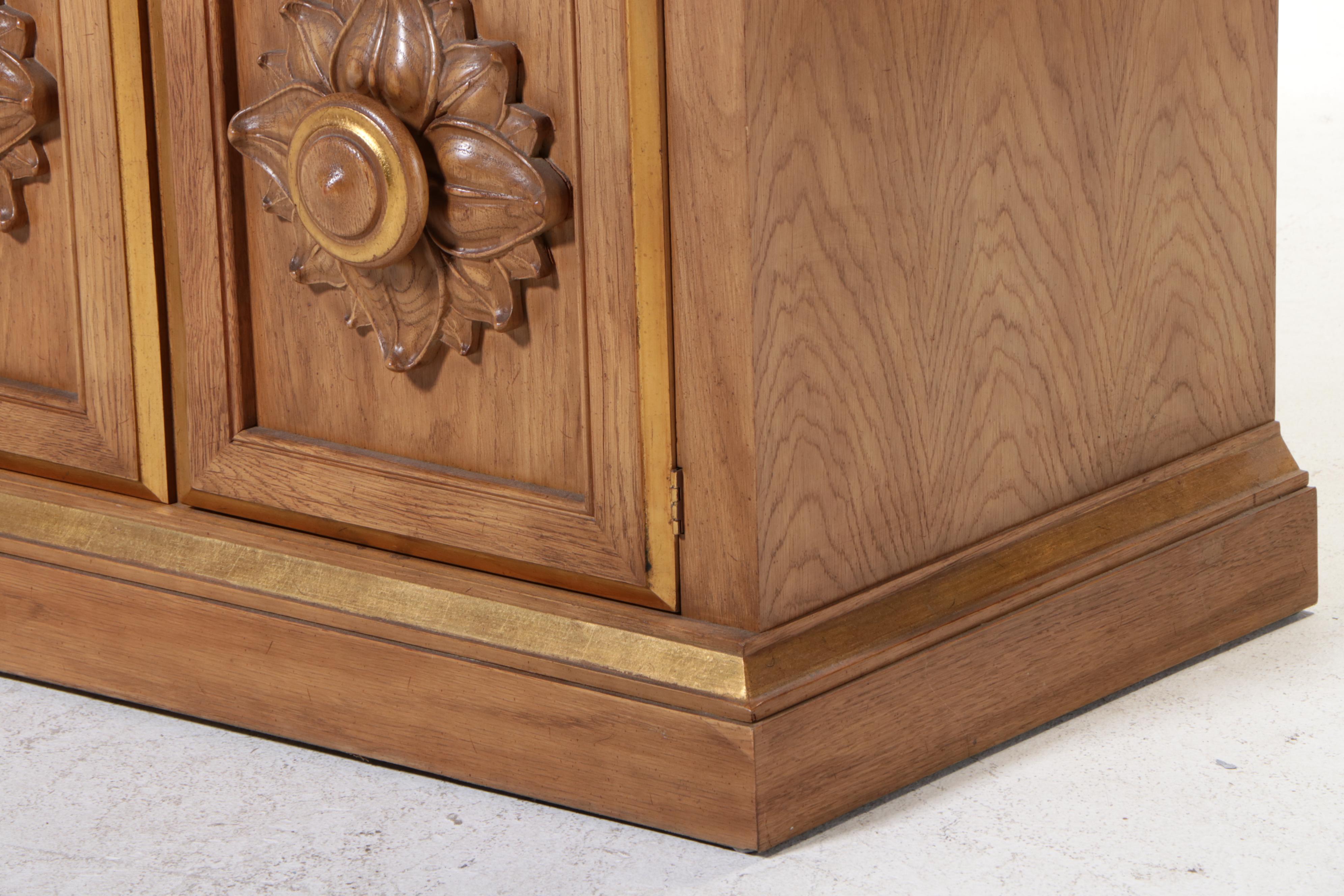 Drexel "Et Cetera" Oak and Parcel-Gilt Credenza, Mid-20th Century