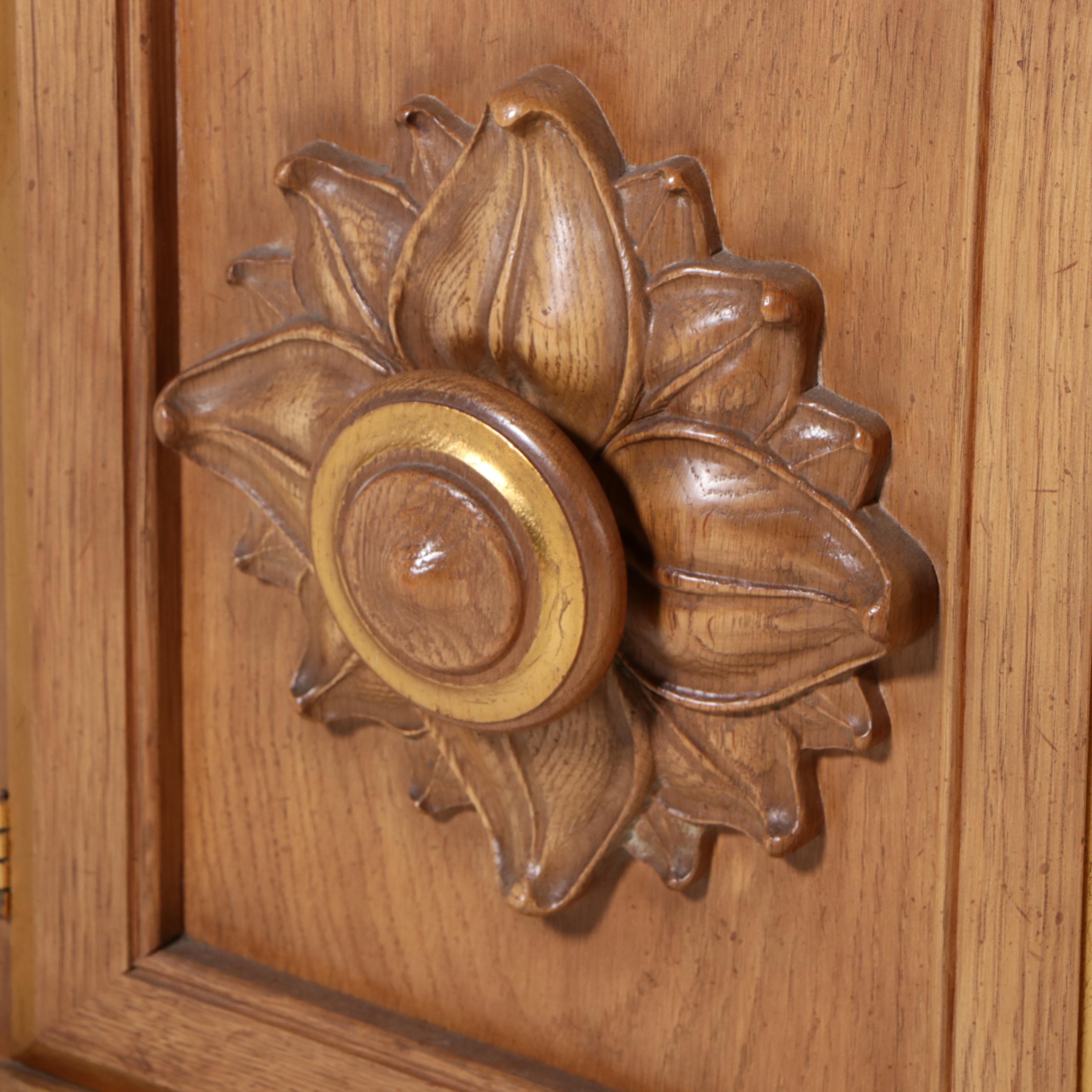 Drexel "Et Cetera" Oak and Parcel-Gilt Credenza, Mid-20th Century