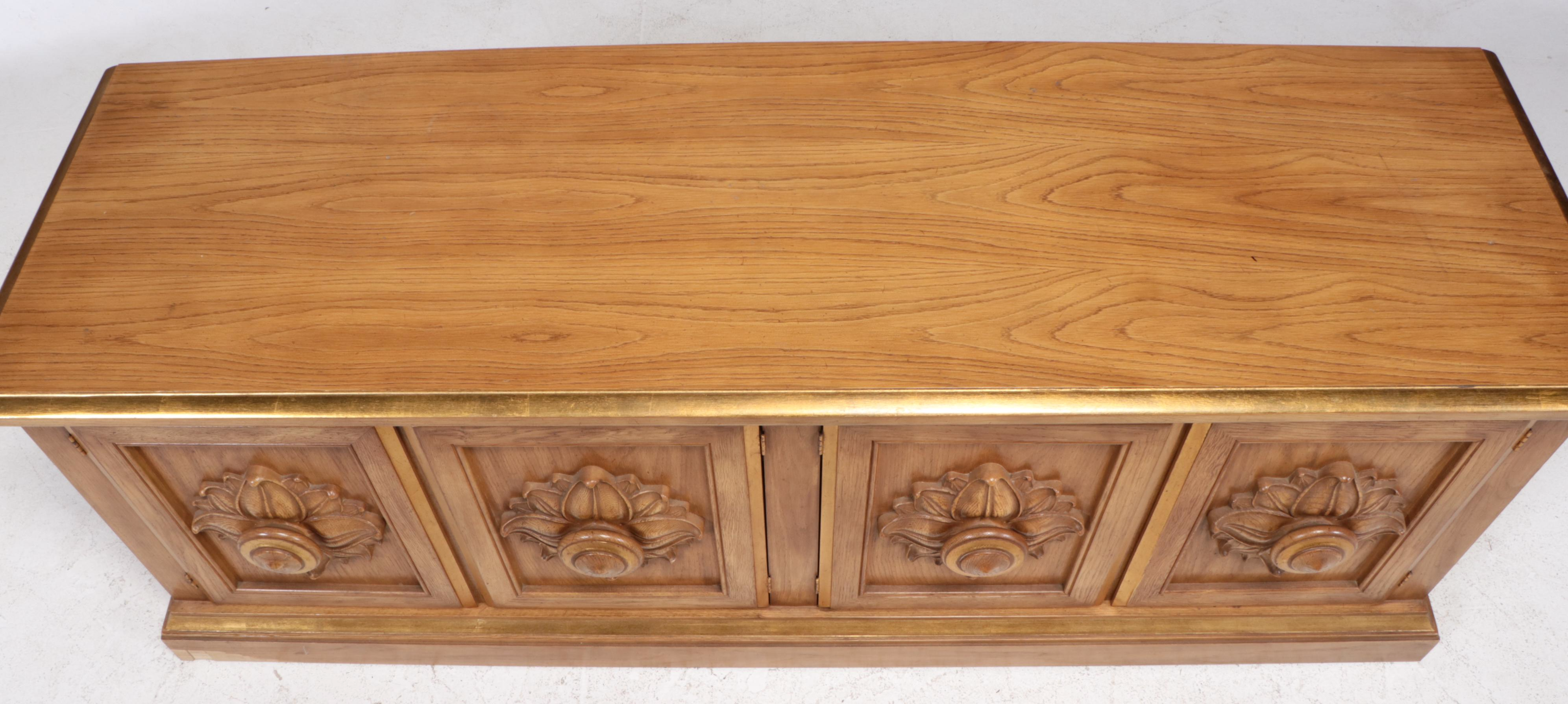 Drexel "Et Cetera" Oak and Parcel-Gilt Credenza, Mid-20th Century