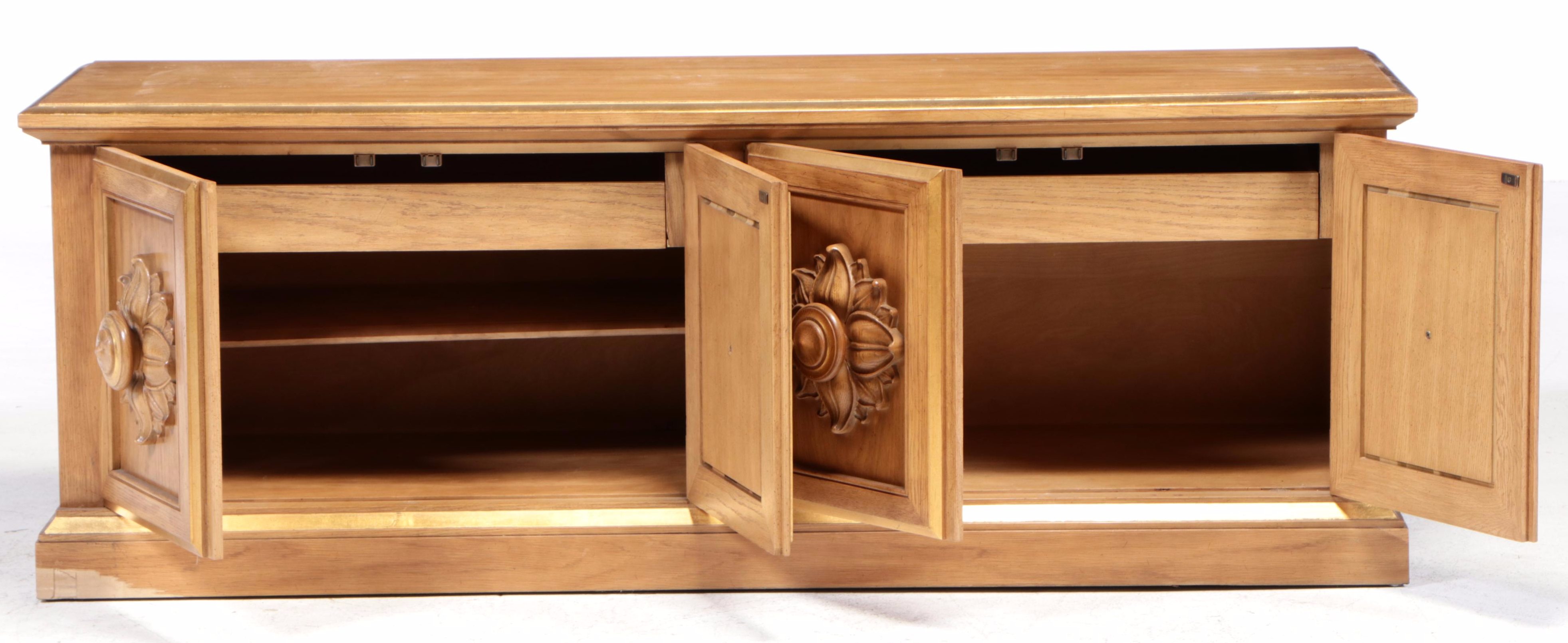 Drexel "Et Cetera" Oak and Parcel-Gilt Credenza, Mid-20th Century