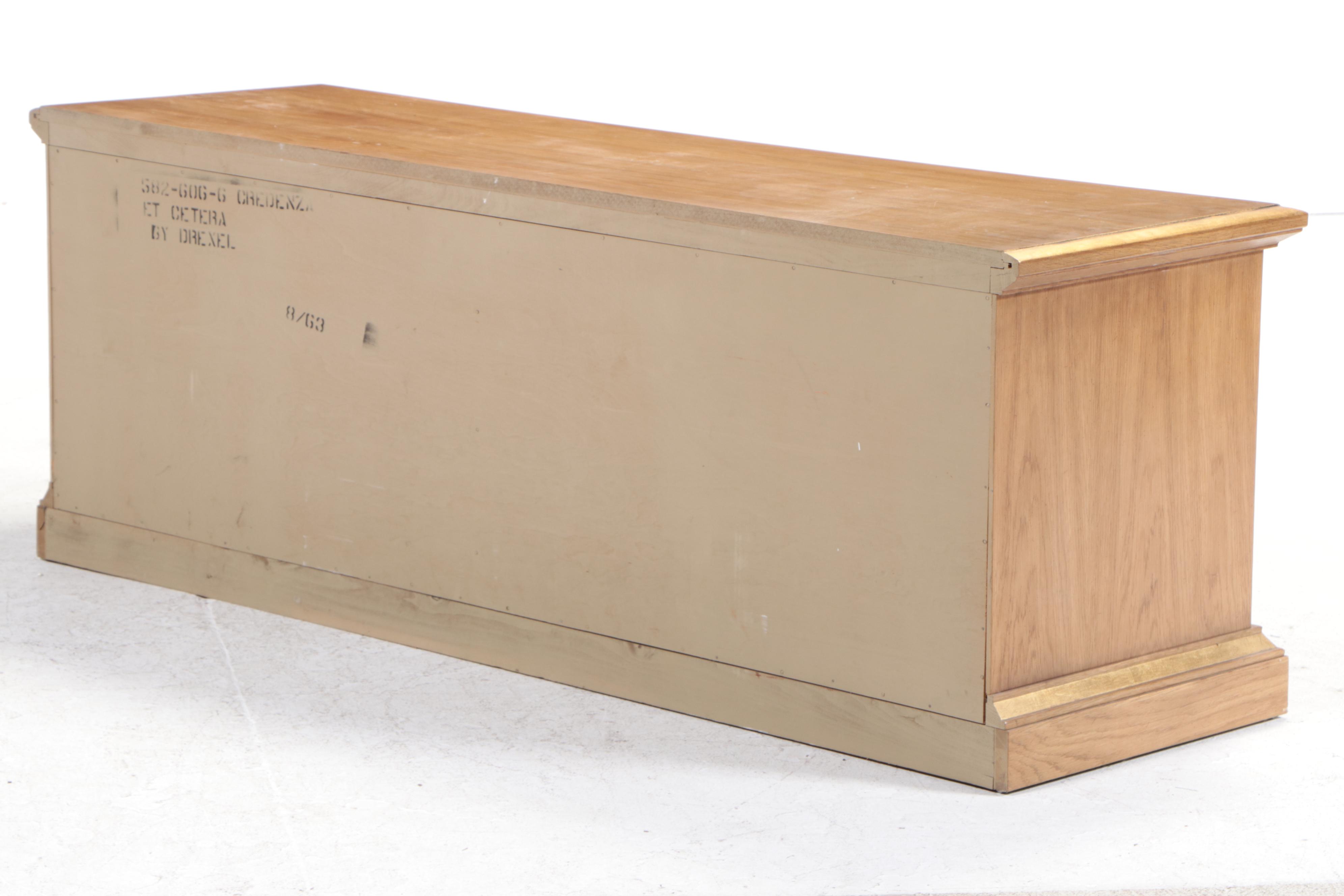 Drexel "Et Cetera" Oak and Parcel-Gilt Credenza, Mid-20th Century