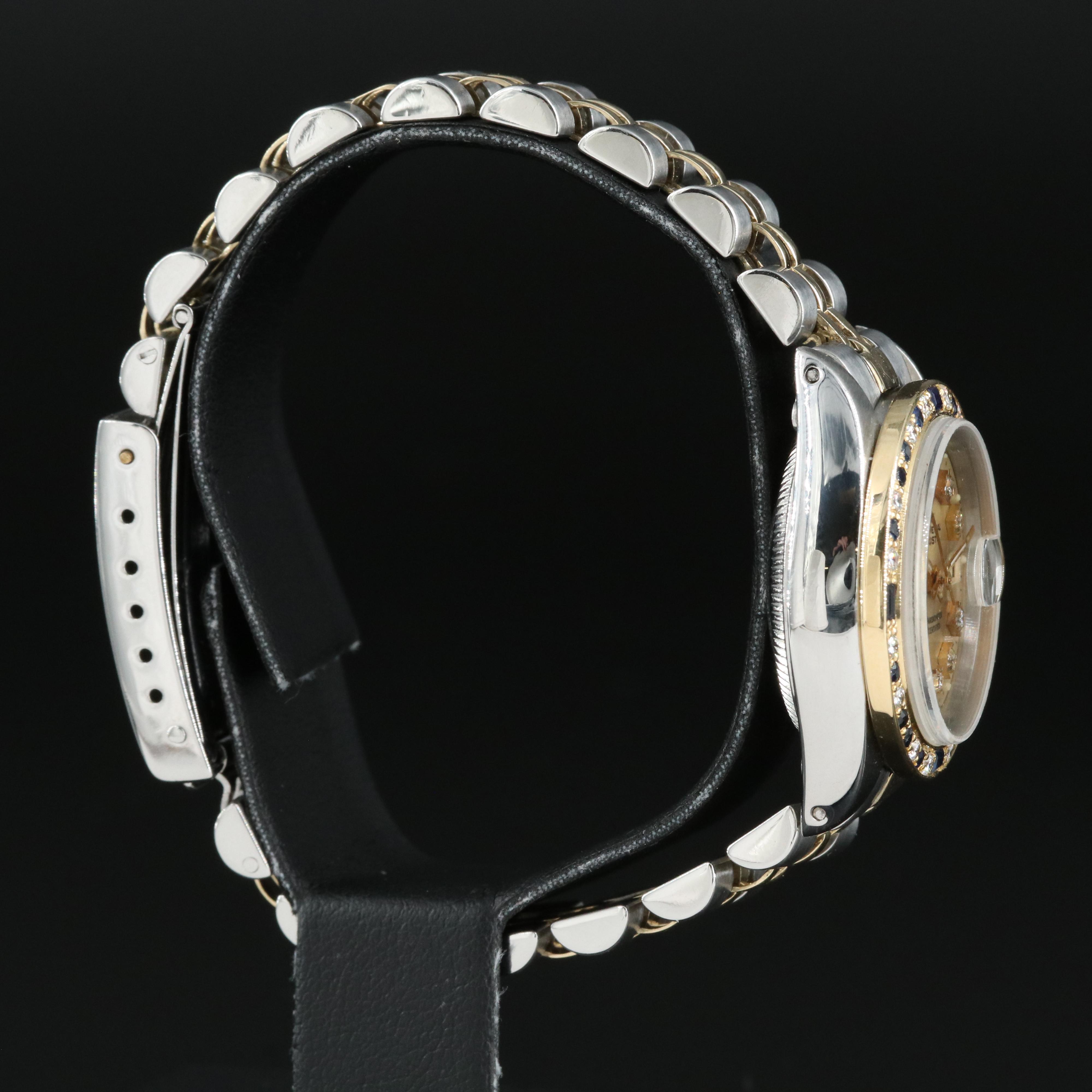 1980 Rolex Custom Diamond and Sapphire Datejust Watch