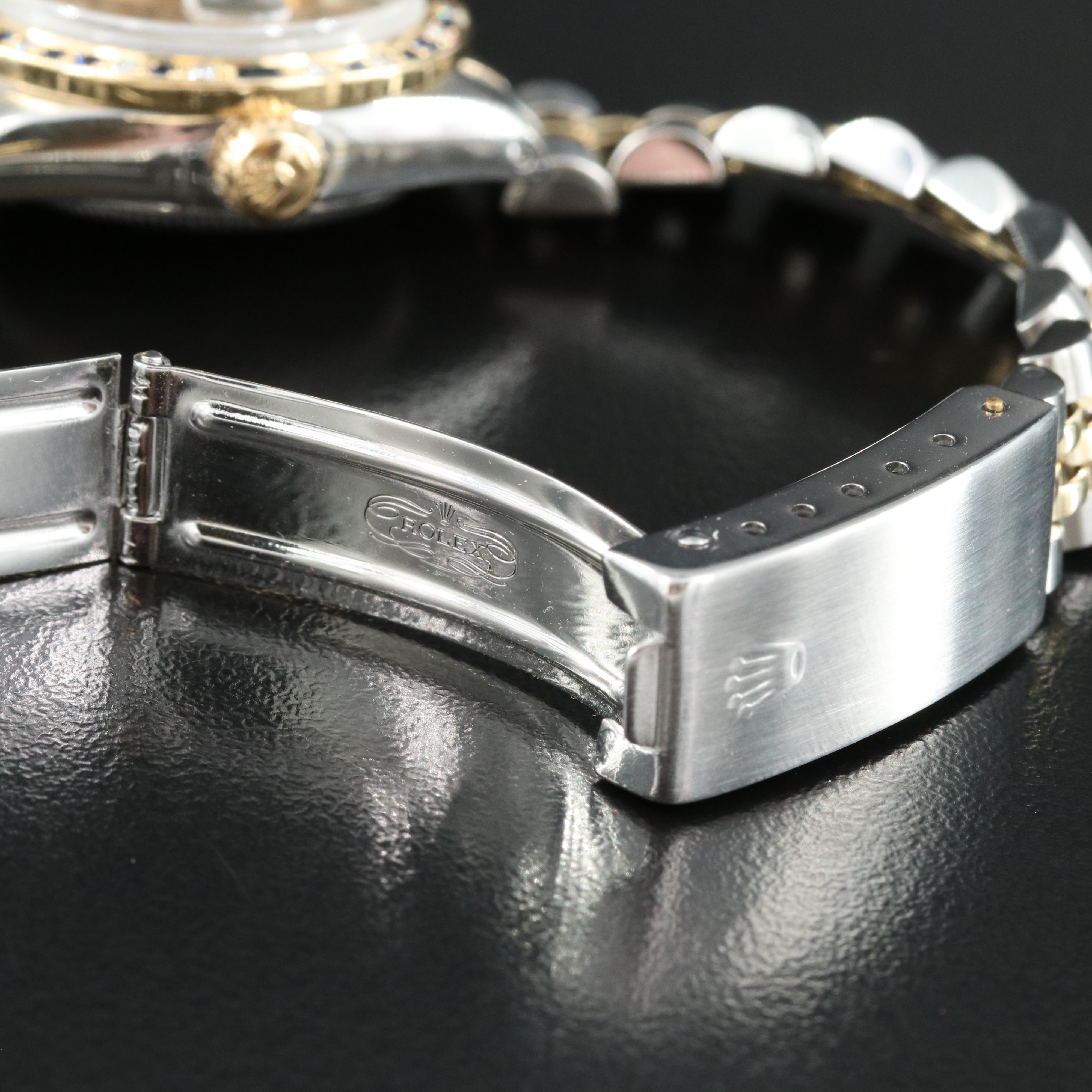 1980 Rolex Custom Diamond and Sapphire Datejust Watch