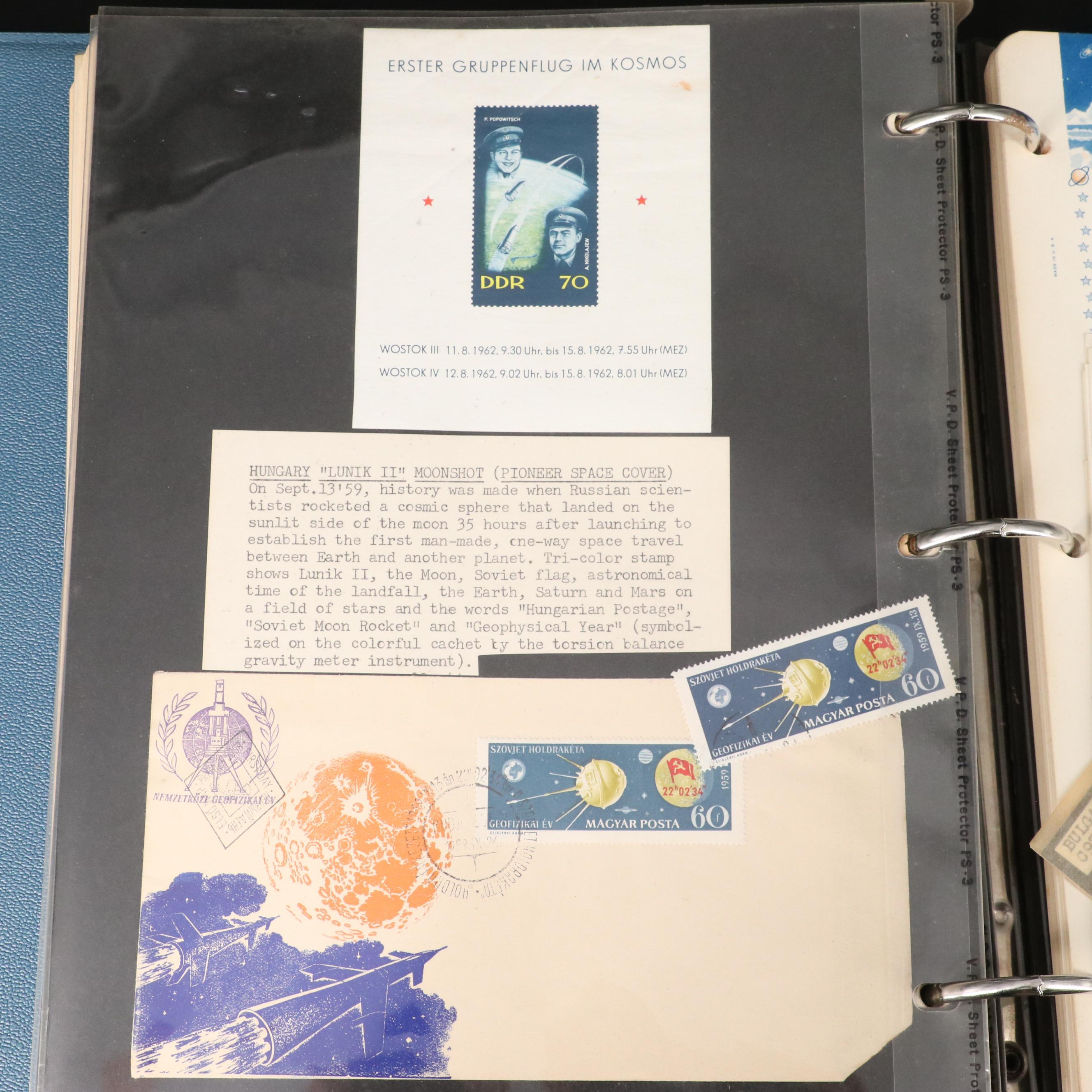 Album of Space Exploration Related Postage Stamps and Covers