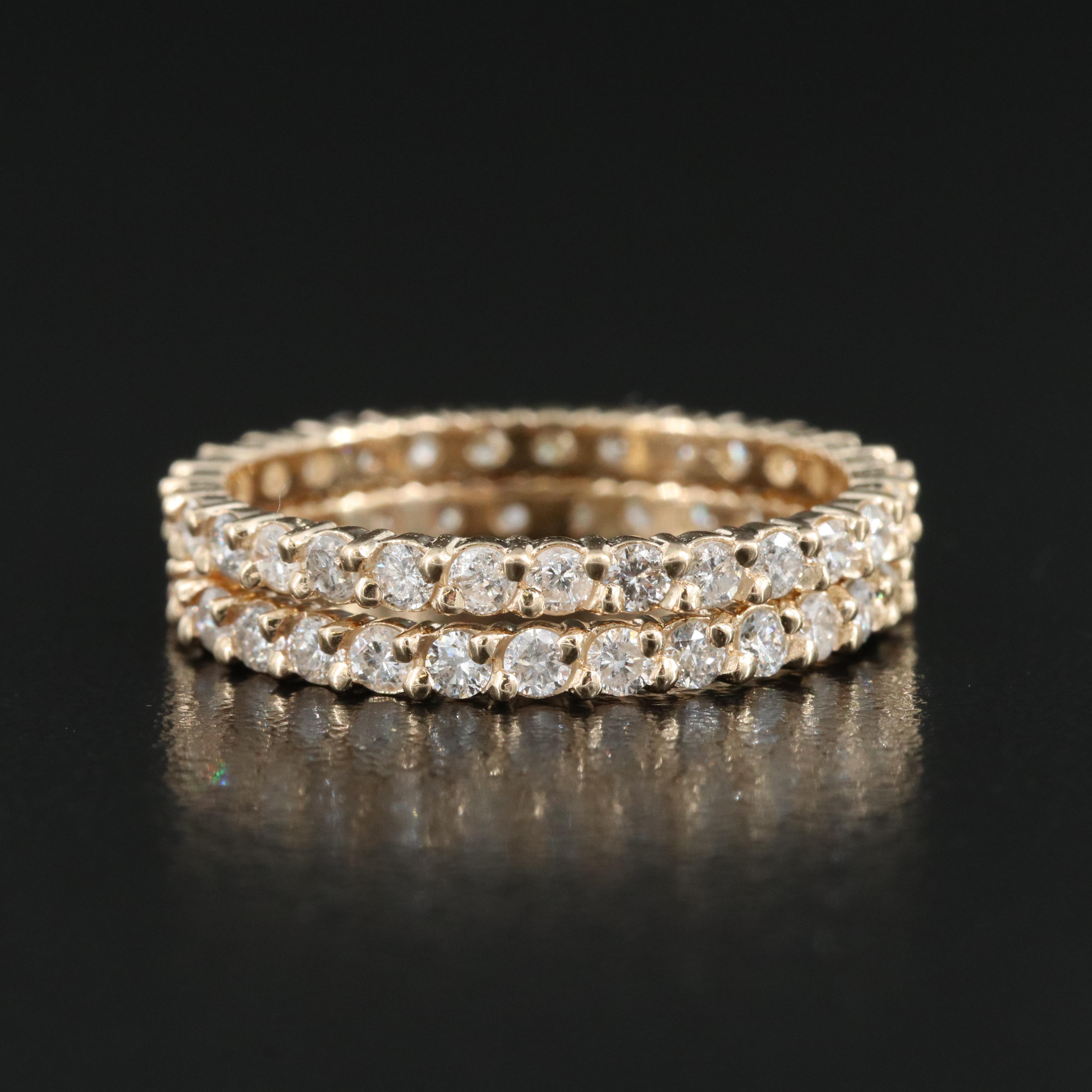 14K 1.80 CTW Diamond Stacking Eternity Band Set