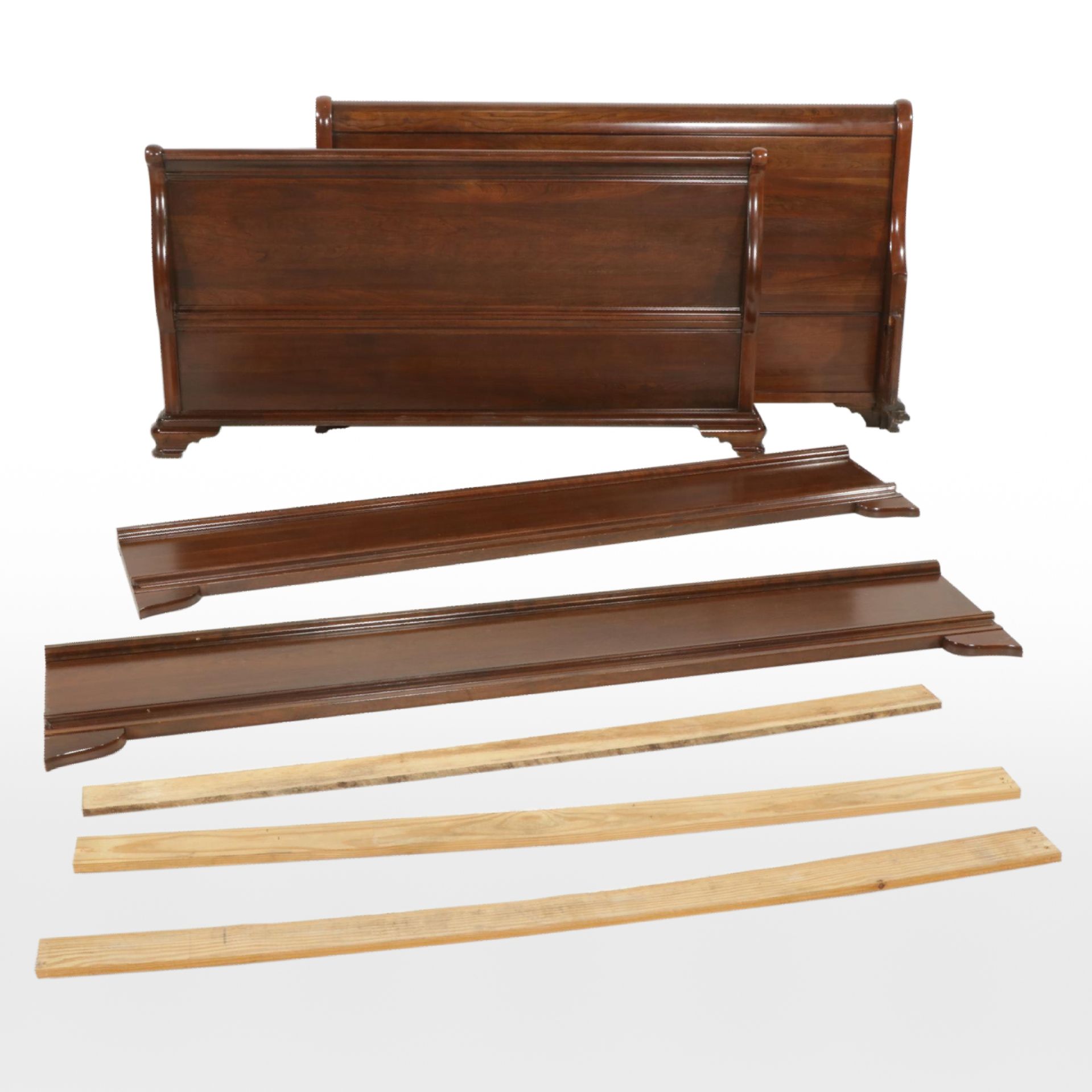 Cherry Queen Size Sleigh Bed Frame