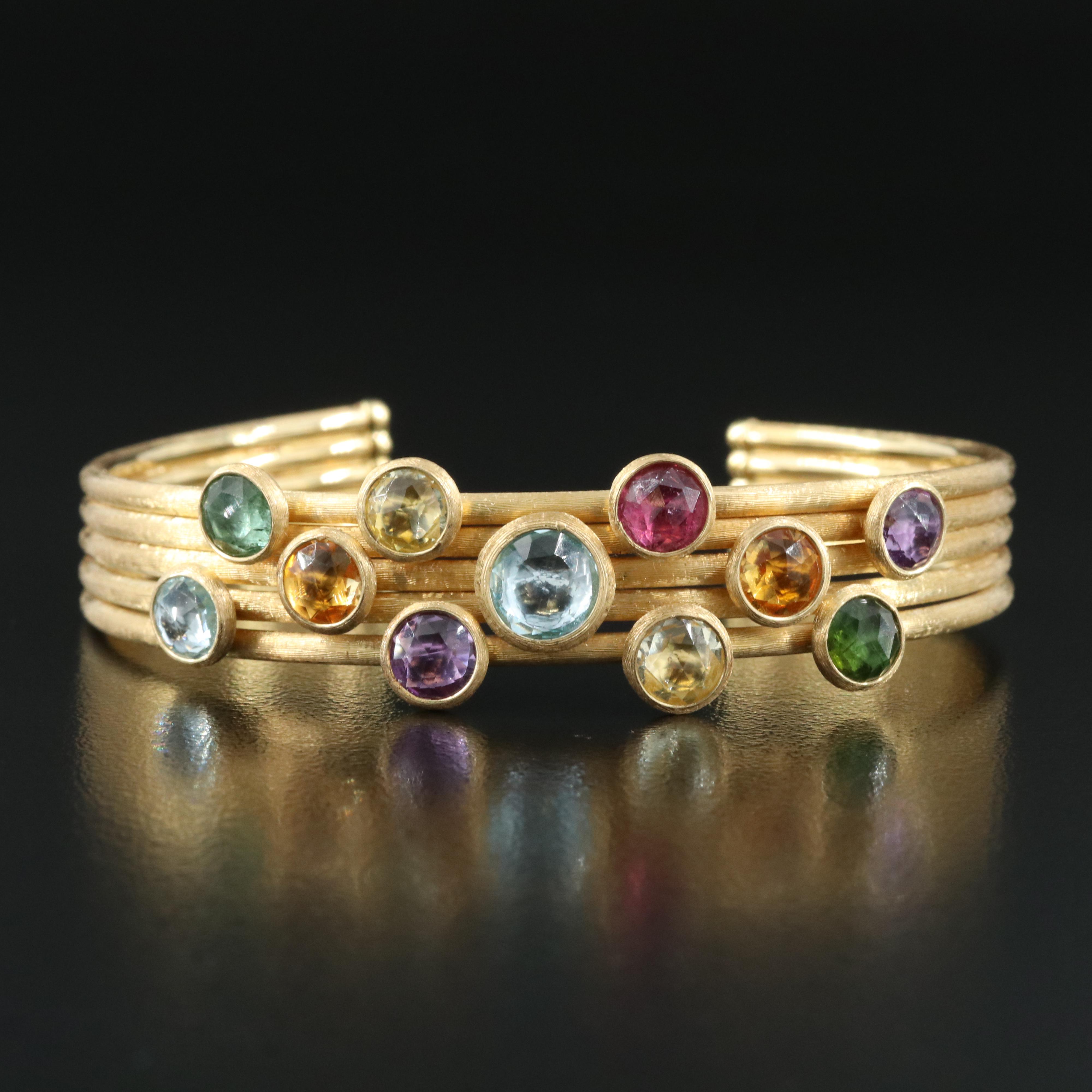 Marco Bicego "Jaipur" 18K Gemstone Cuff Bracelet EBTH