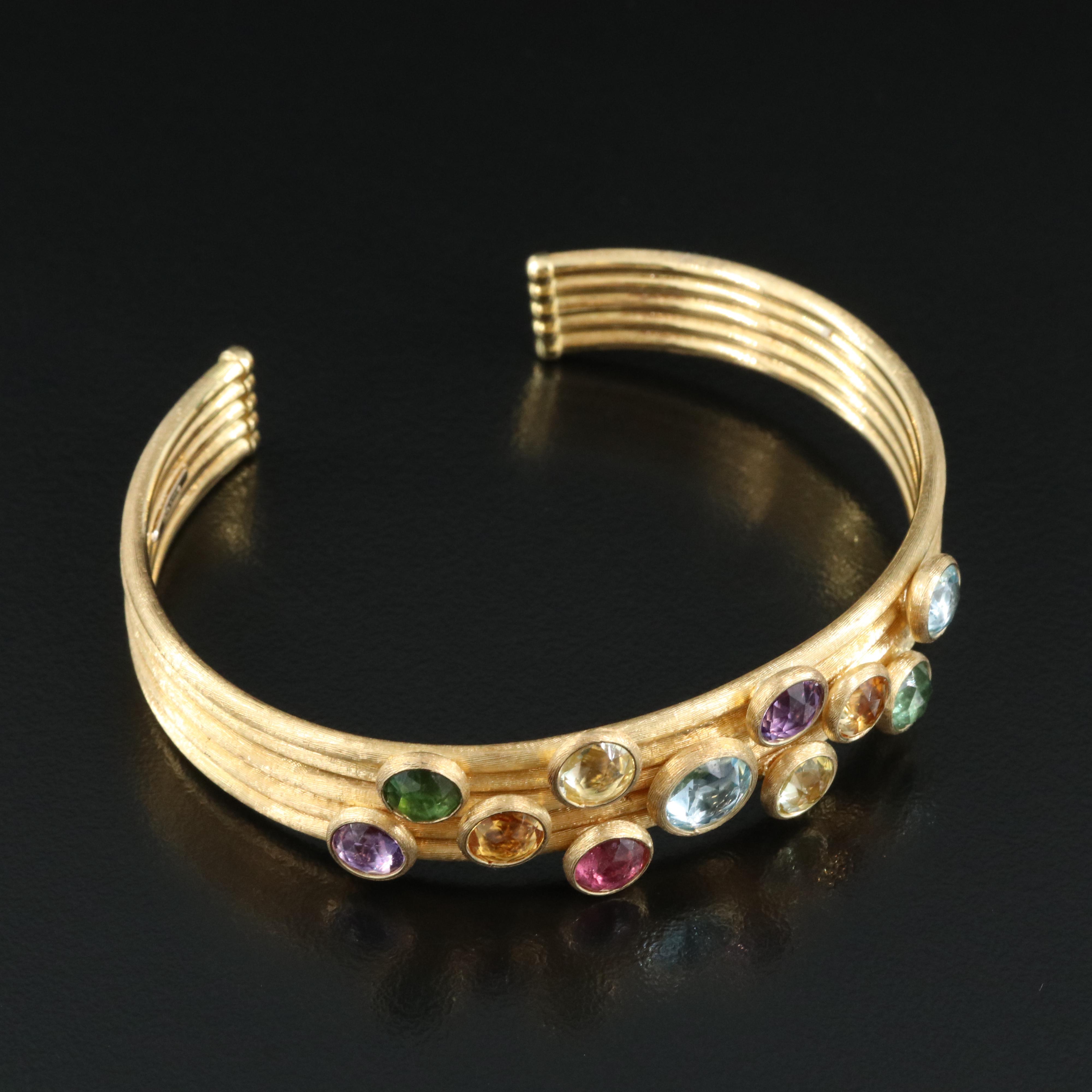 Marco Bicego "Jaipur" 18K Gemstone Cuff Bracelet EBTH