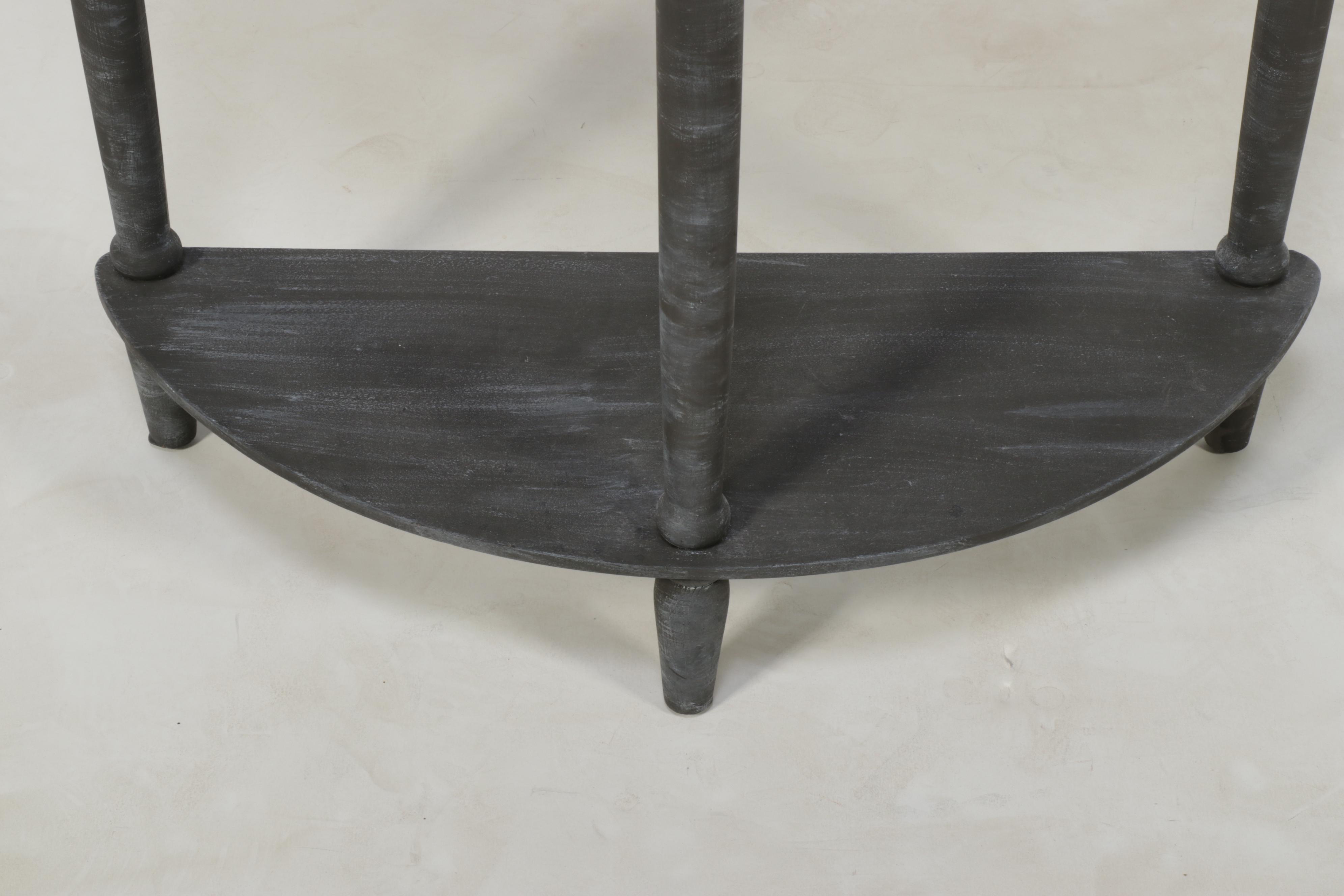 Contemporary Paint-Decorated Demilune Side Table