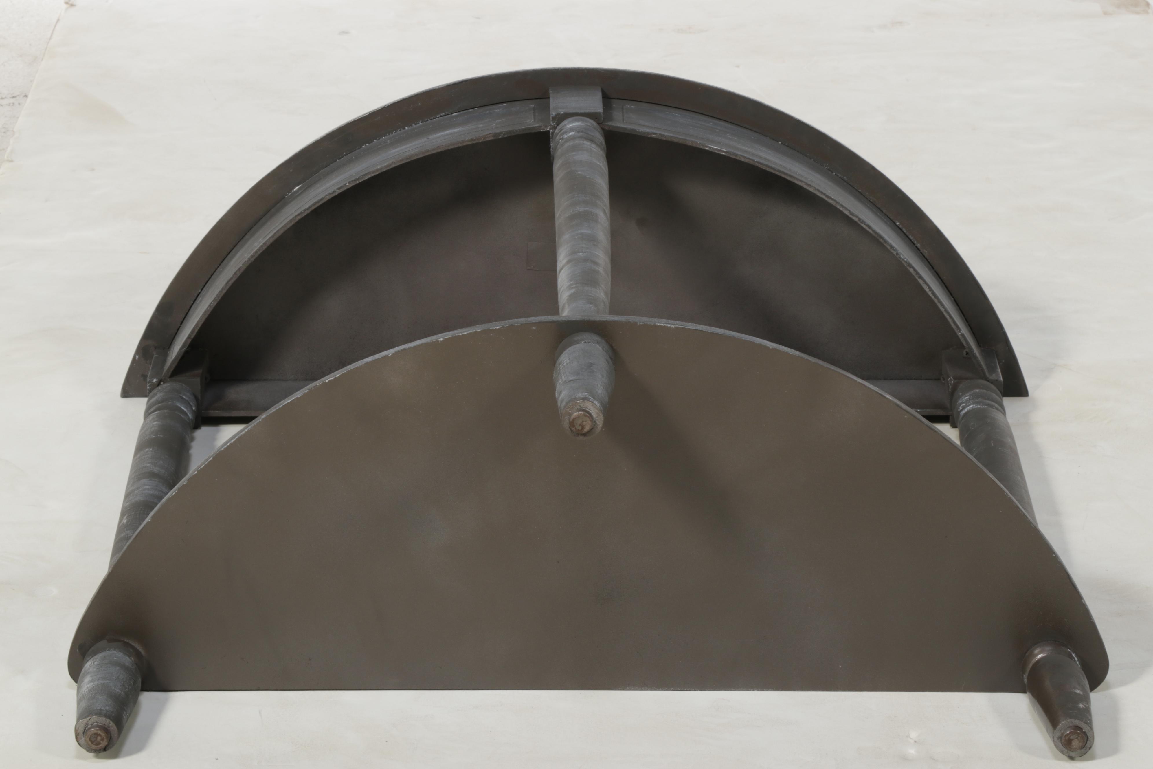 Contemporary Paint-Decorated Demilune Side Table