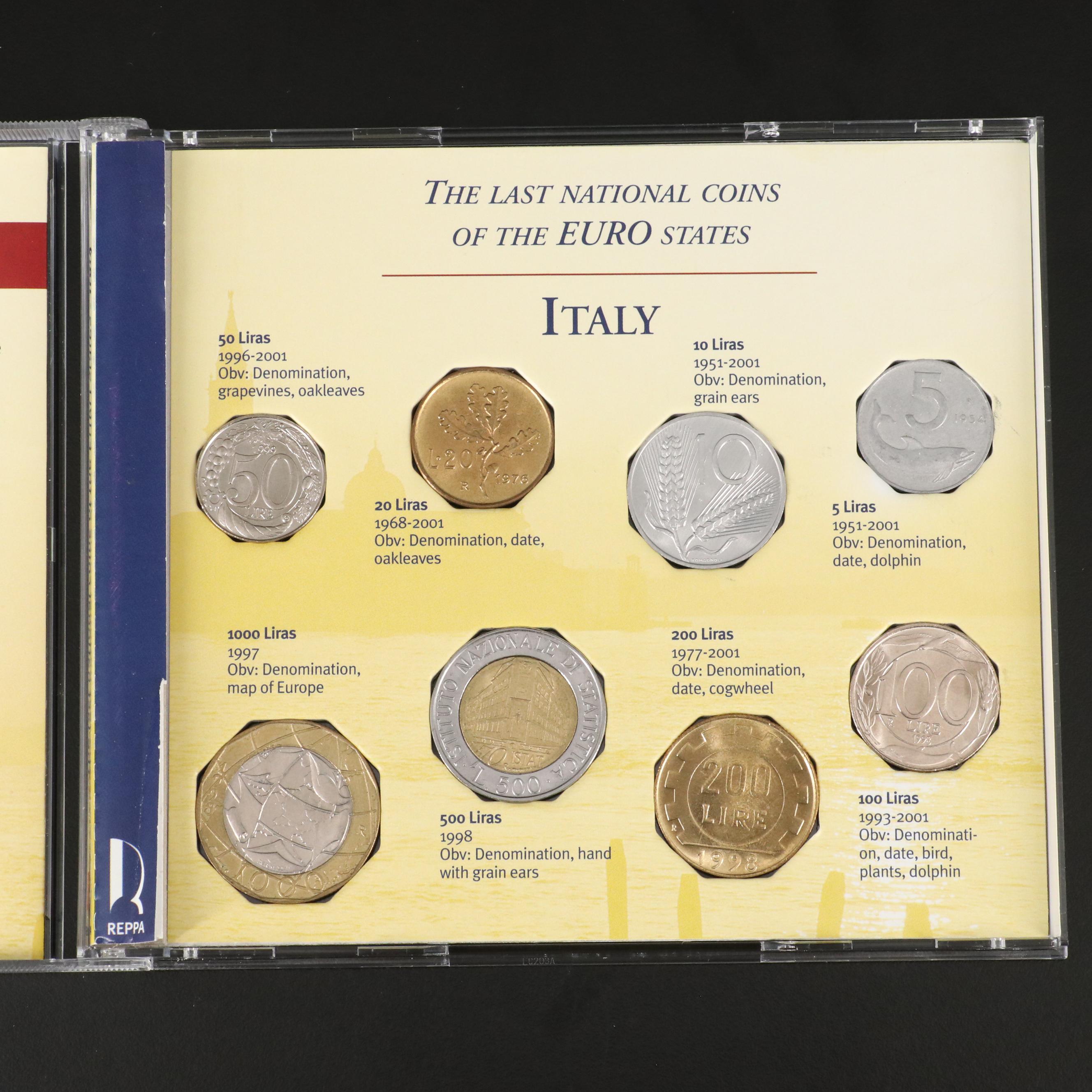"The Last National Coins of the Euro States" Coin Set