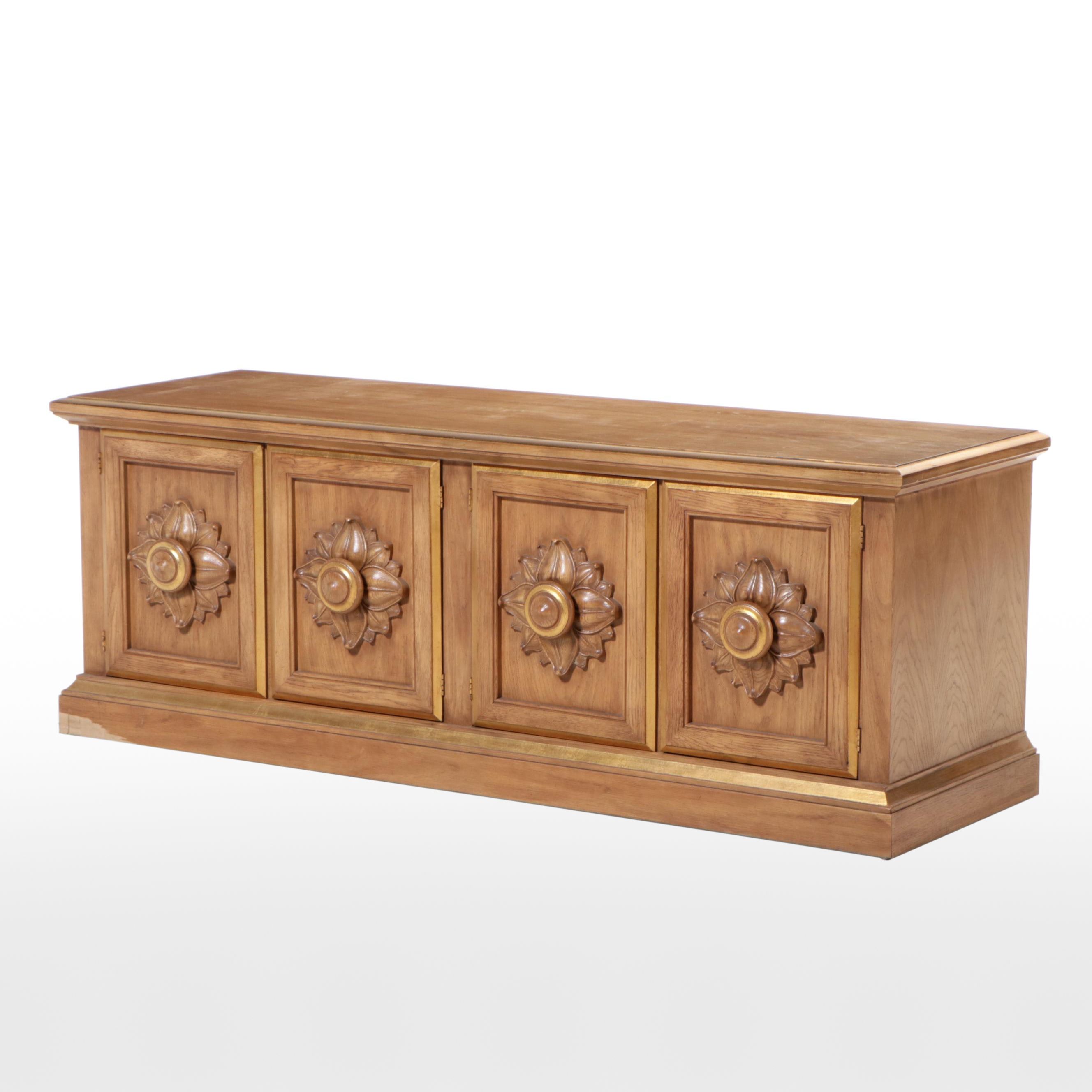 Drexel "Et Cetera" Oak and Parcel-Gilt Credenza, Mid-20th Century