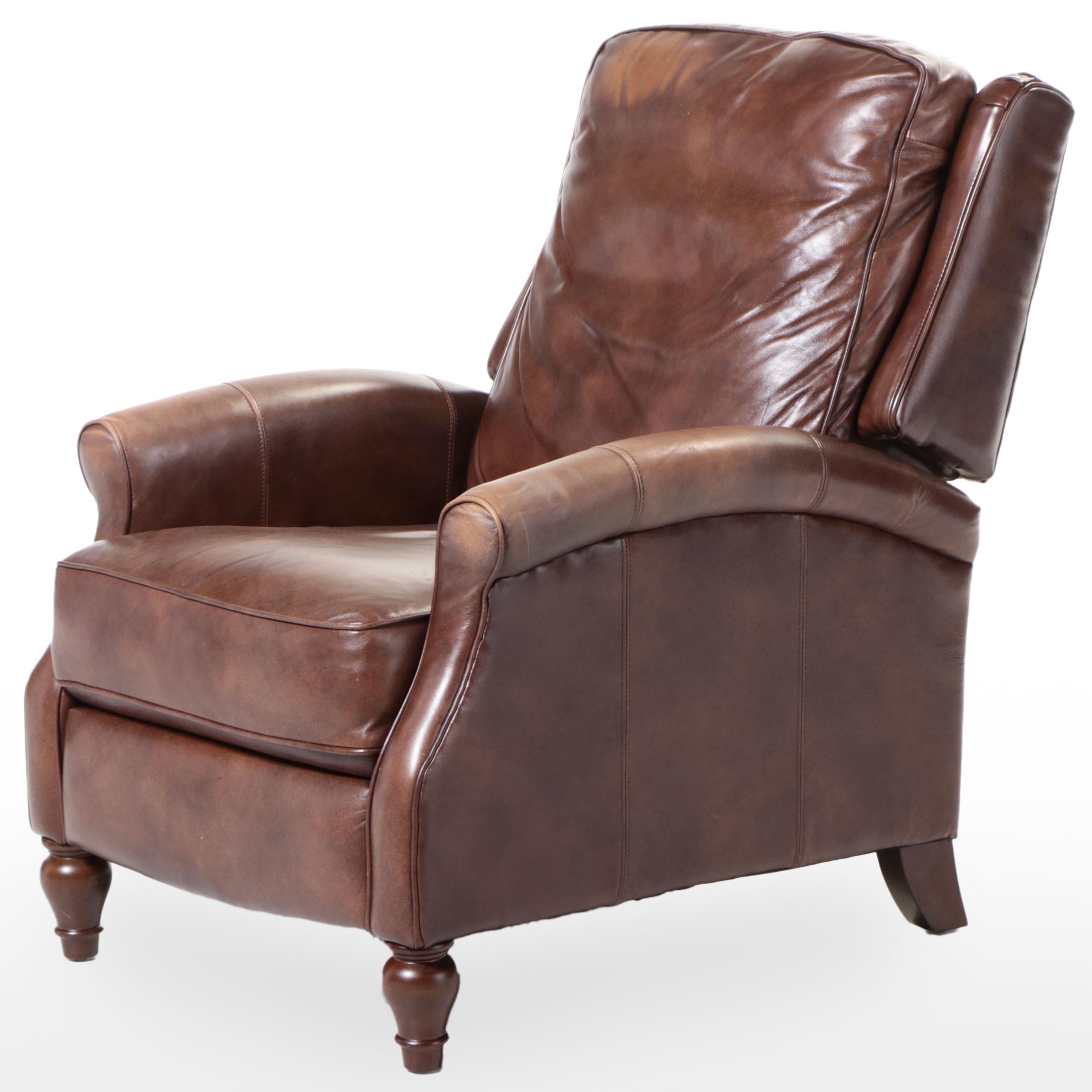 Haining High Point Furniture Brown Faux Leather Push Back Recliner
