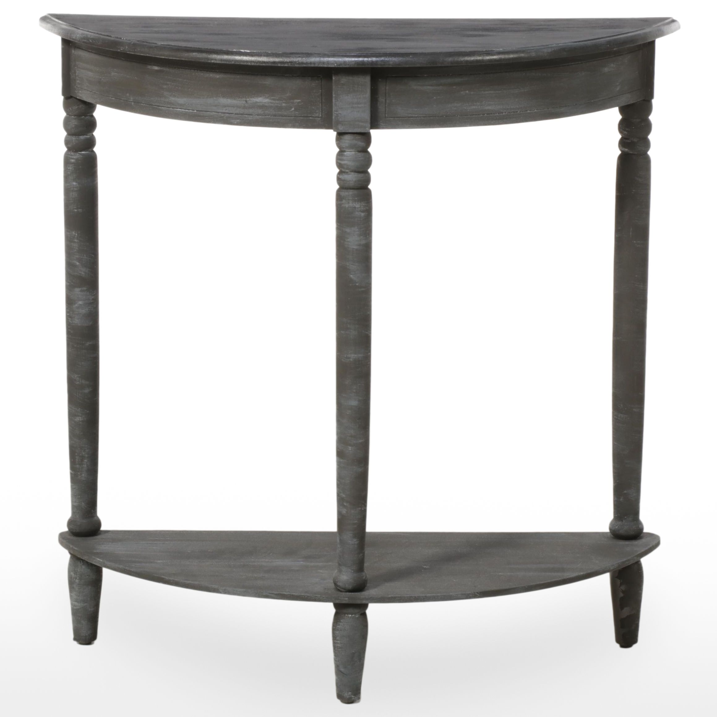 Contemporary Paint-Decorated Demilune Side Table