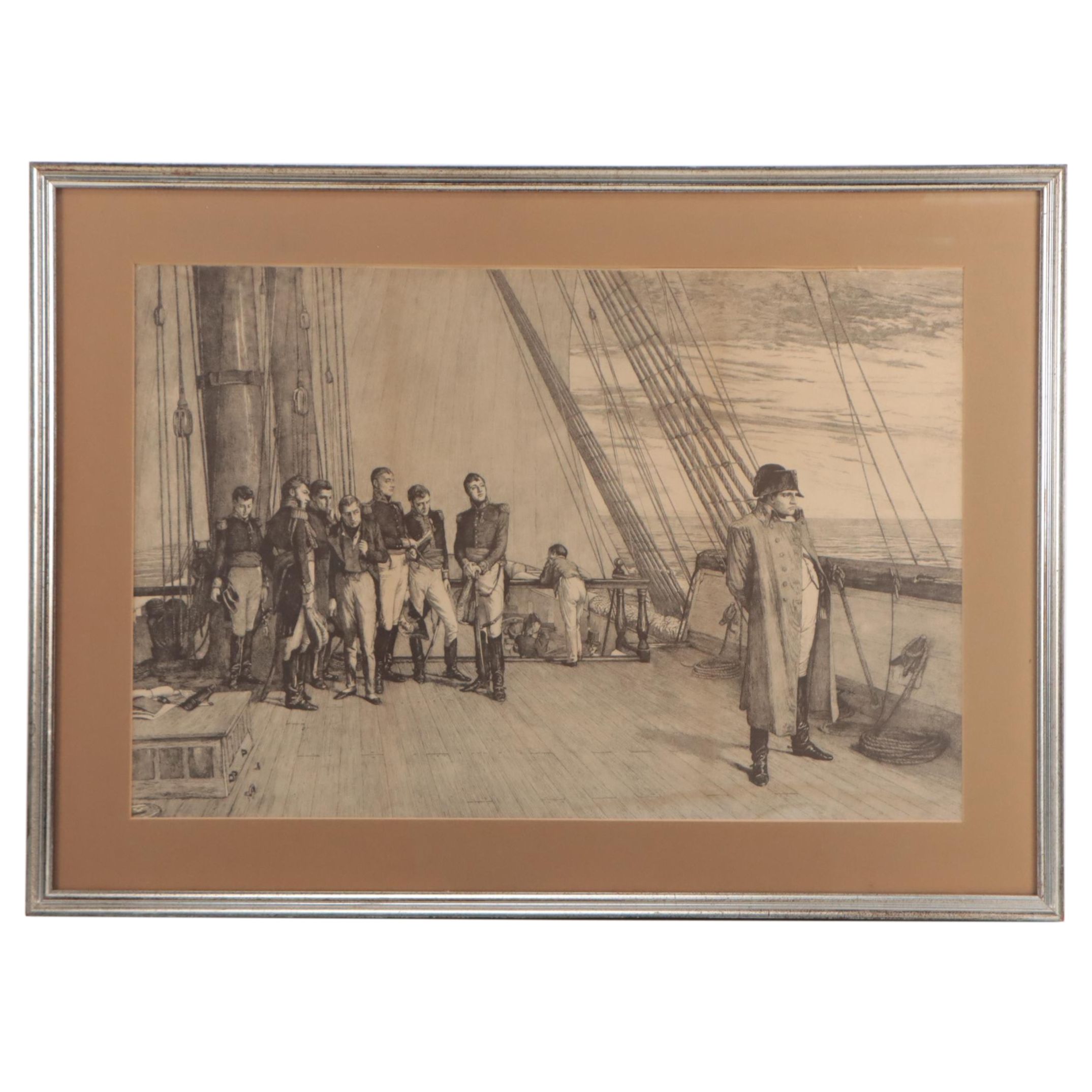 "Napoleon on Board the Bellerophon” Engraving by W Q Orchardson
