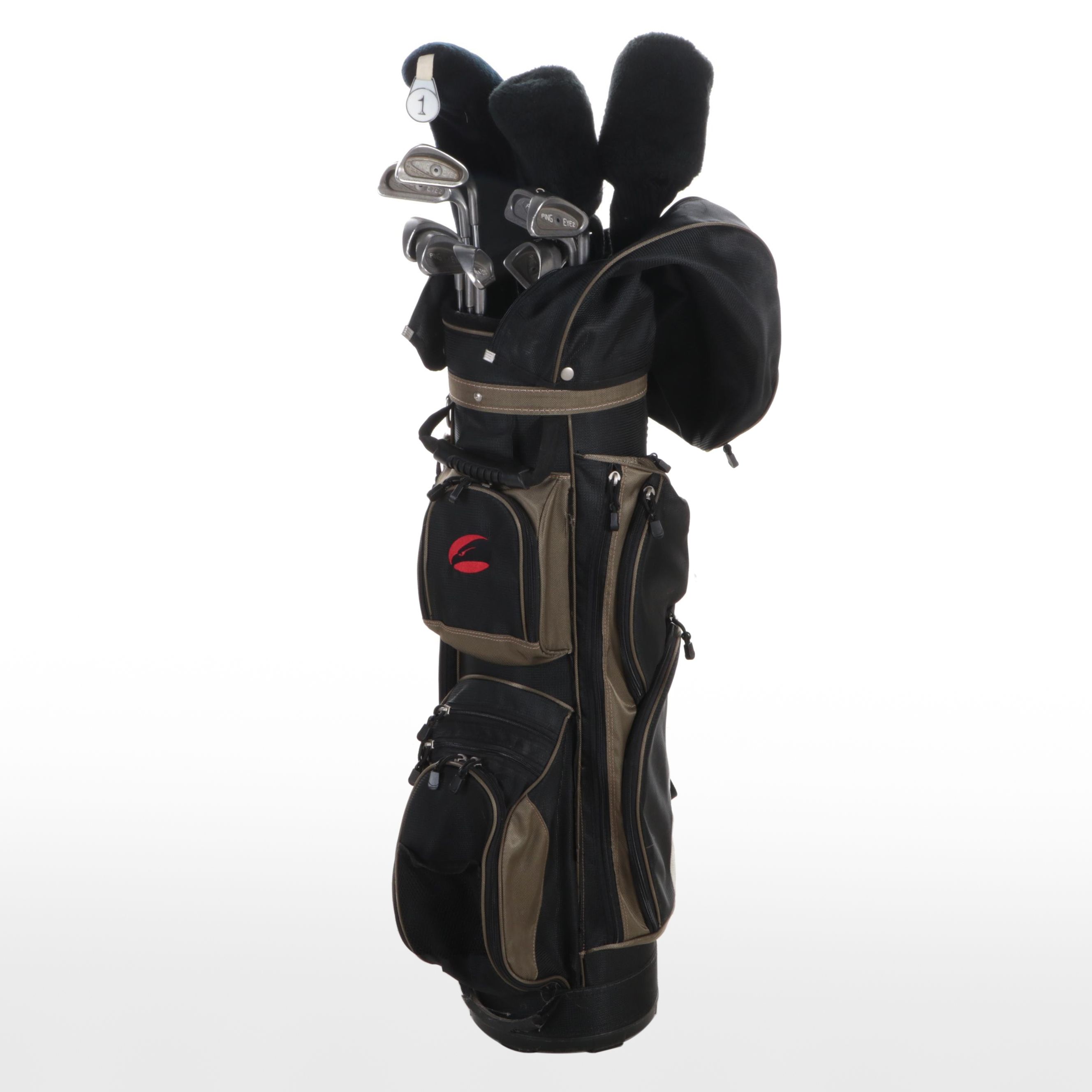 Ping Eye 2 Karsten Golf Clubs Set With Hunter Nylon Zipper Covered Golf Bag