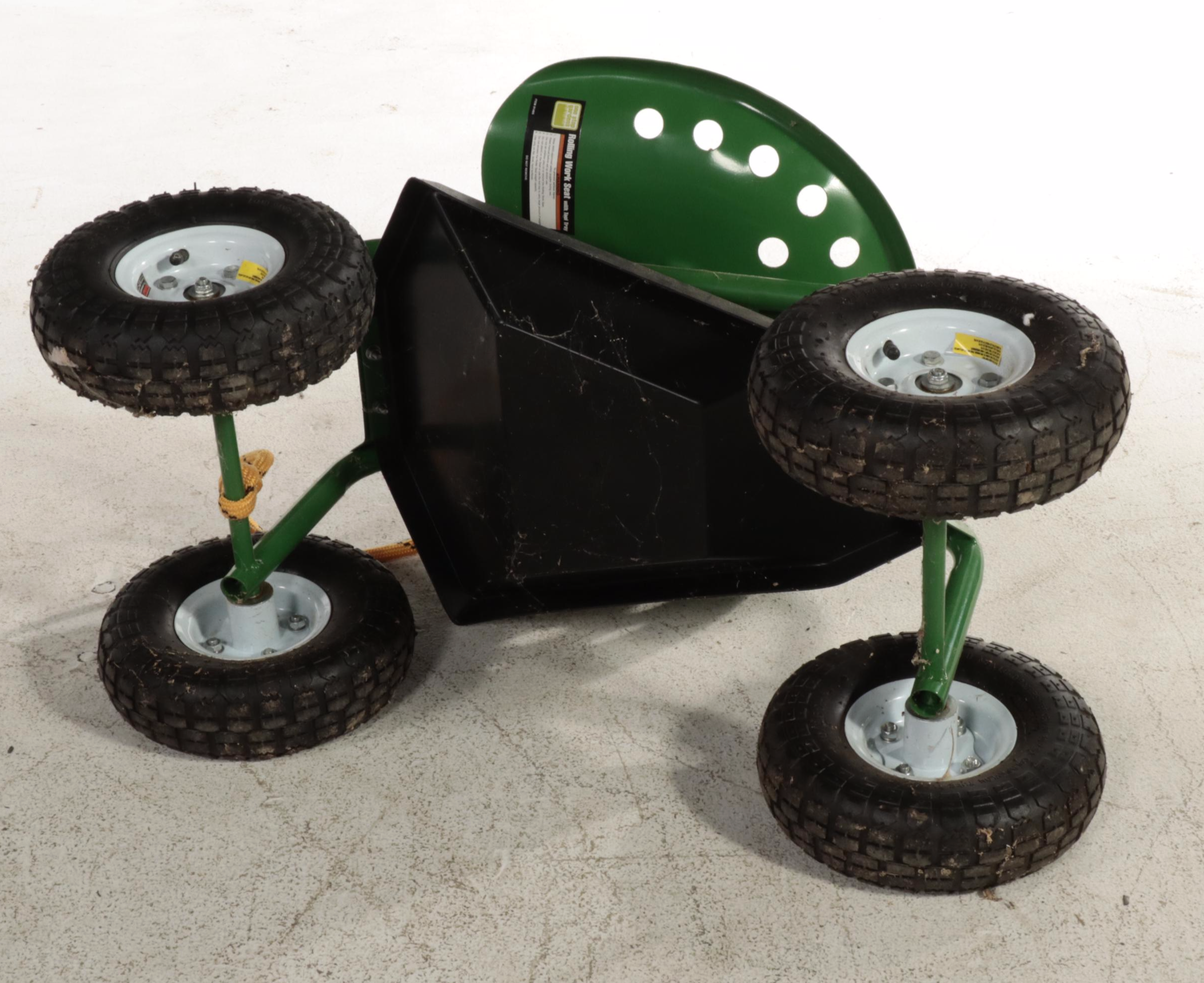 One Stop Gardens Rolling Work Seat with Tool Tray
