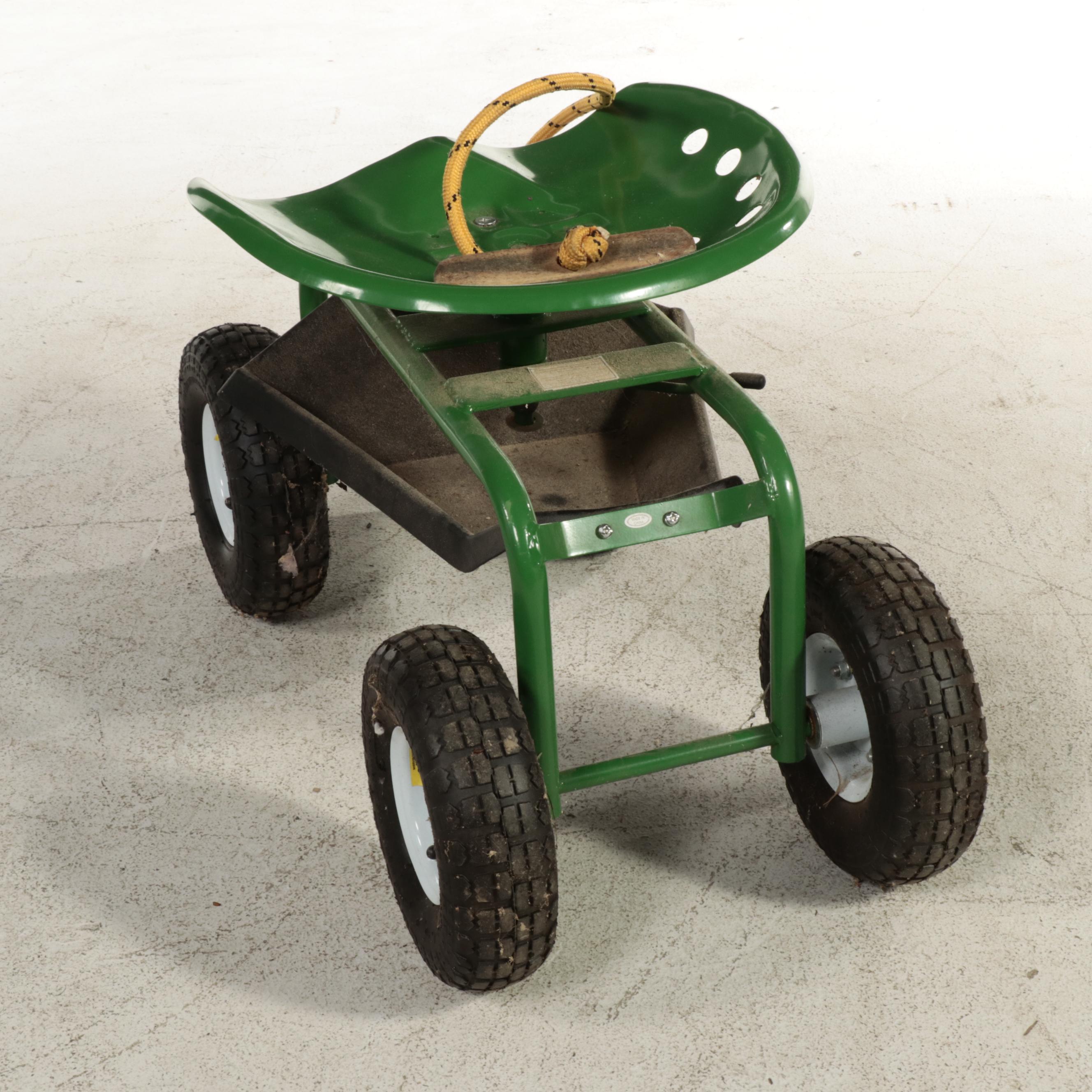 One Stop Gardens Rolling Work Seat with Tool Tray