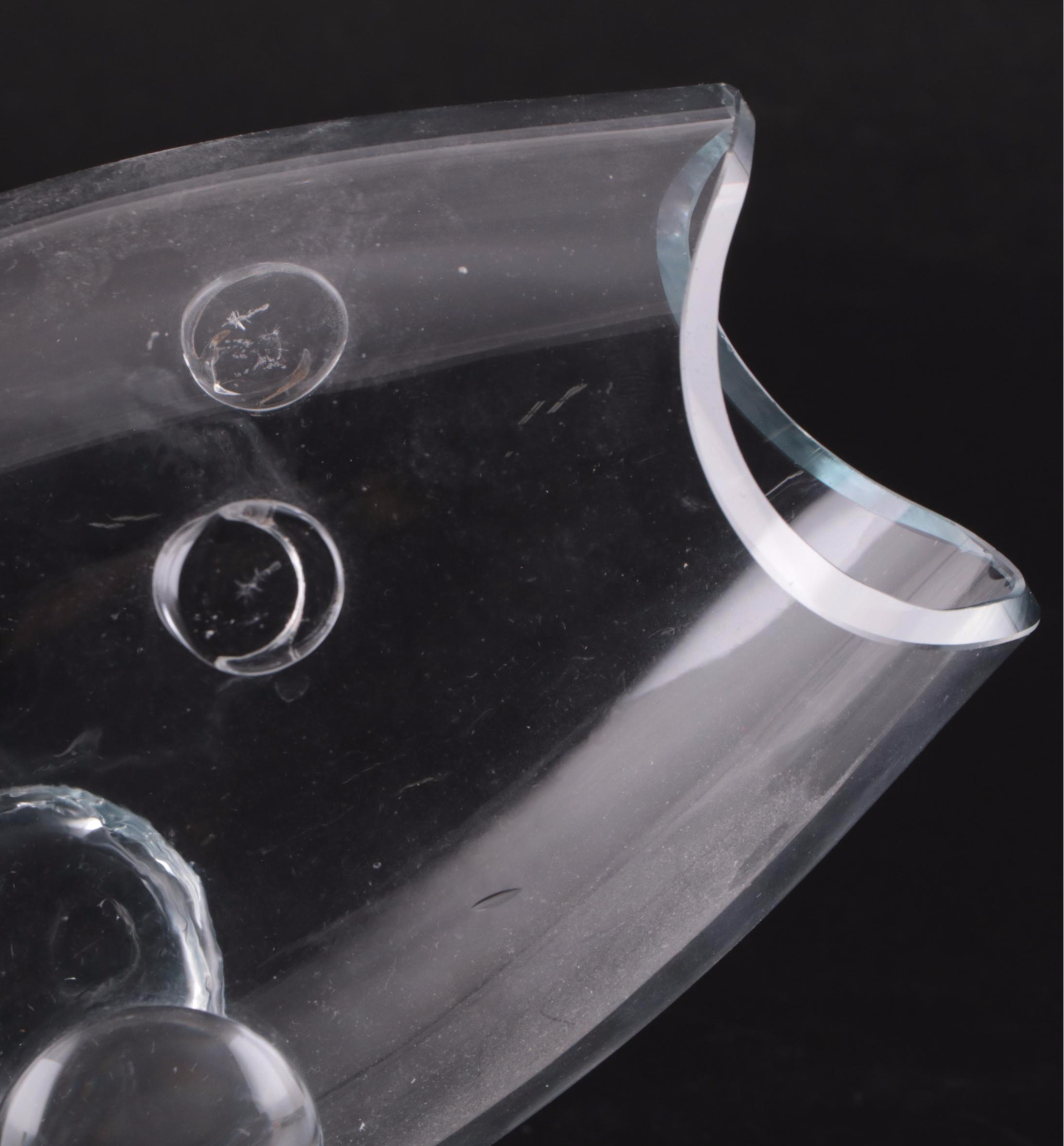 Blenko Style Handblown Clear Art Glass Fish Vase