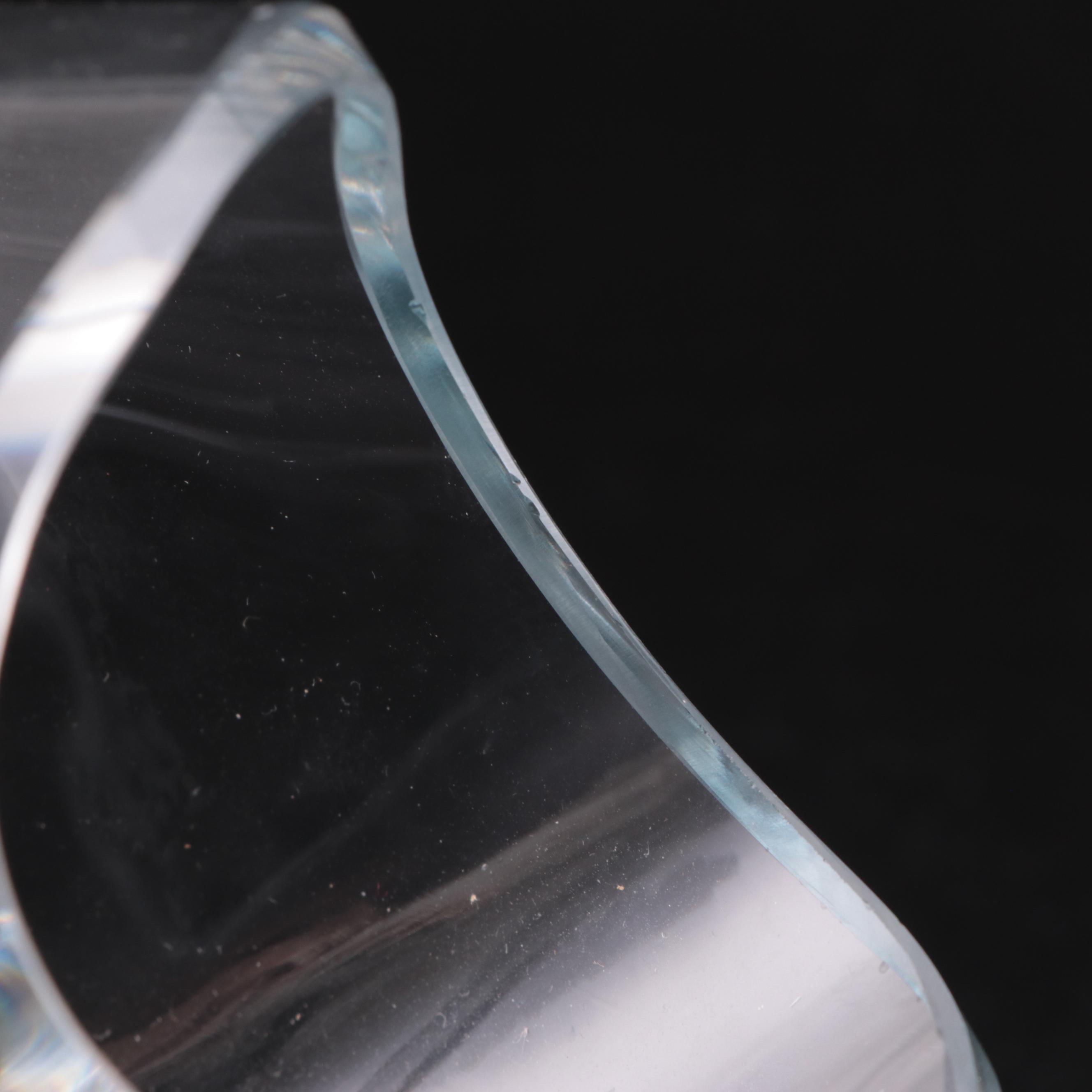 Blenko Style Handblown Clear Art Glass Fish Vase