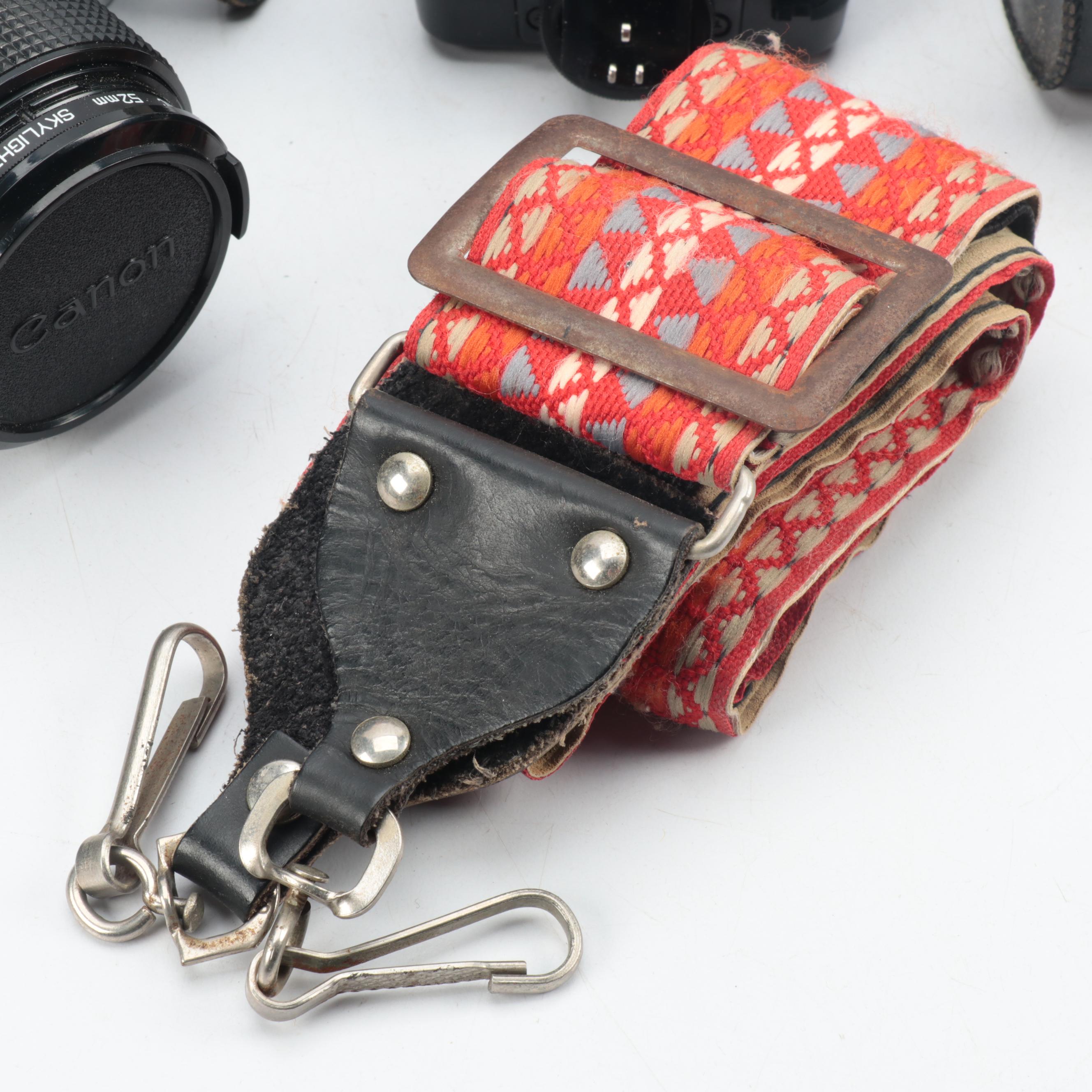 Canon AE-1 35mm Camera With Accessories