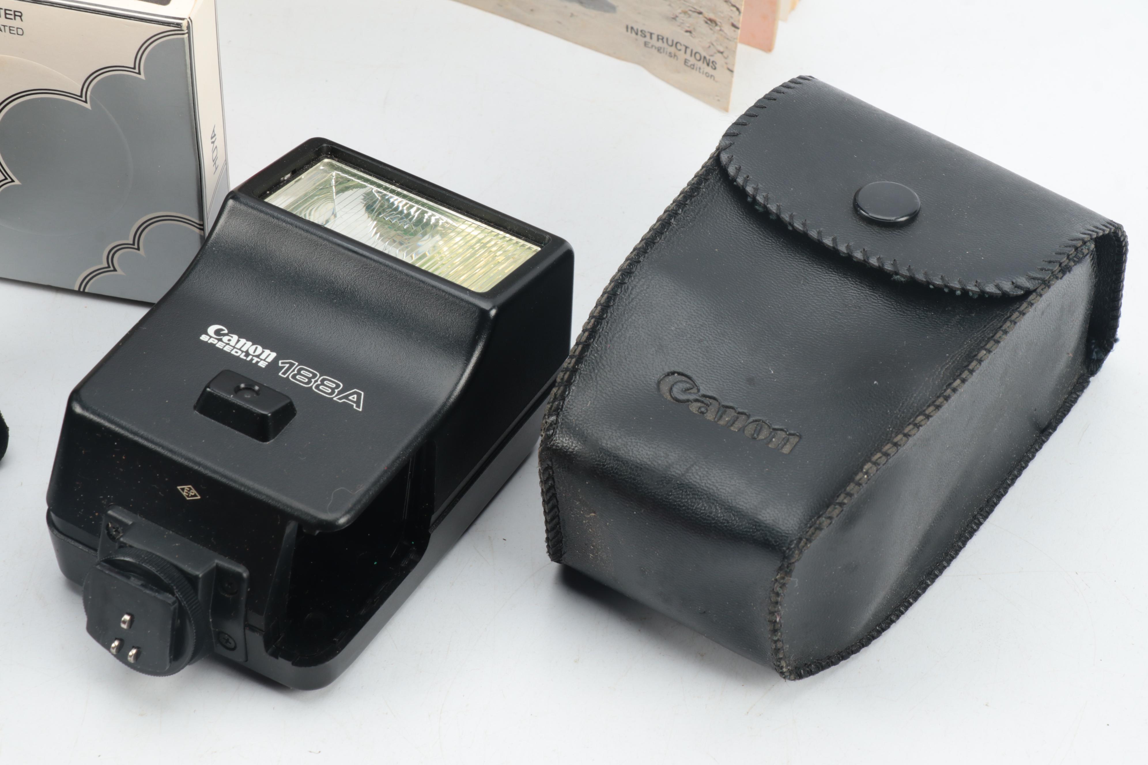 Canon AE-1 35mm Camera With Accessories