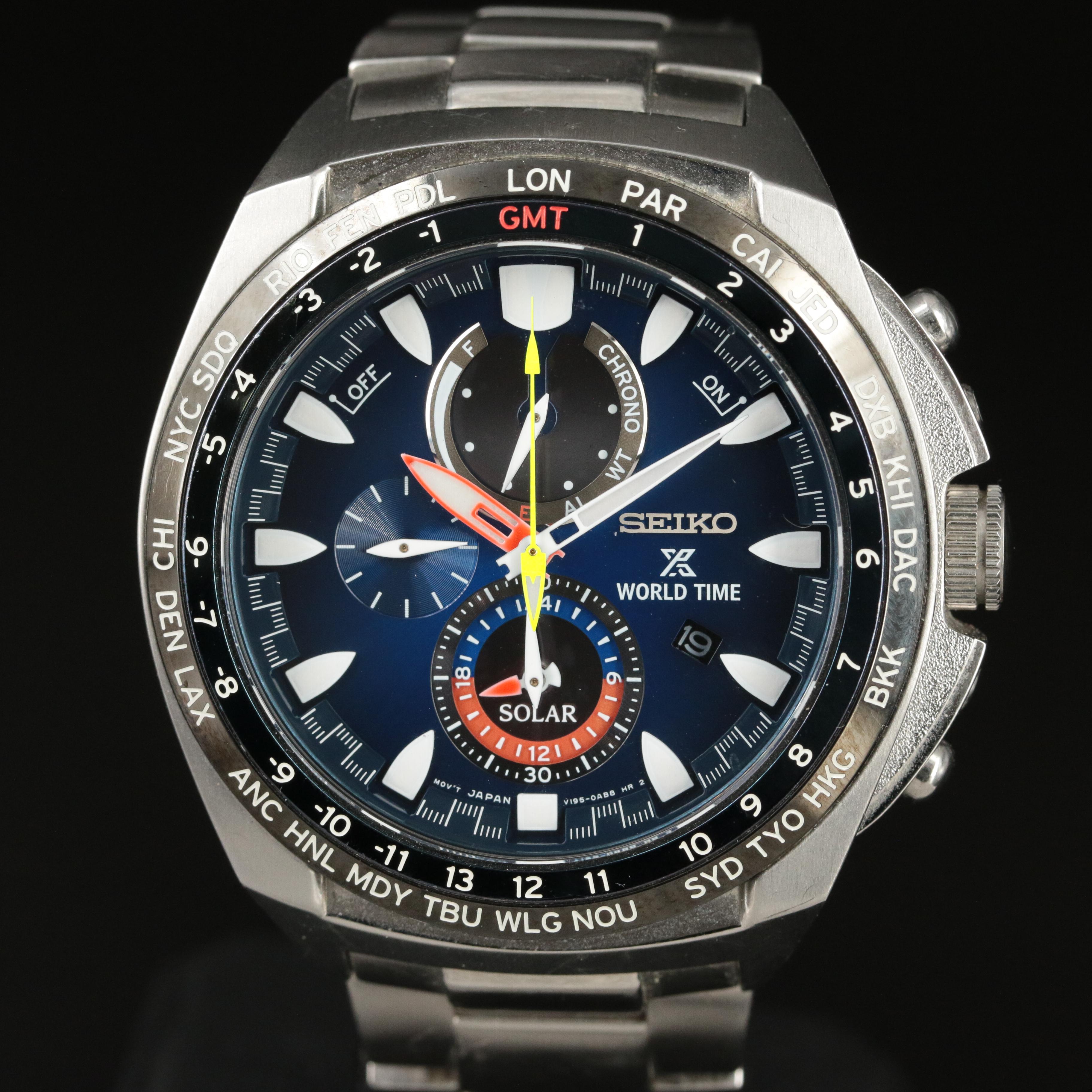 Seiko Prospex World Time Solar Quartz Watch