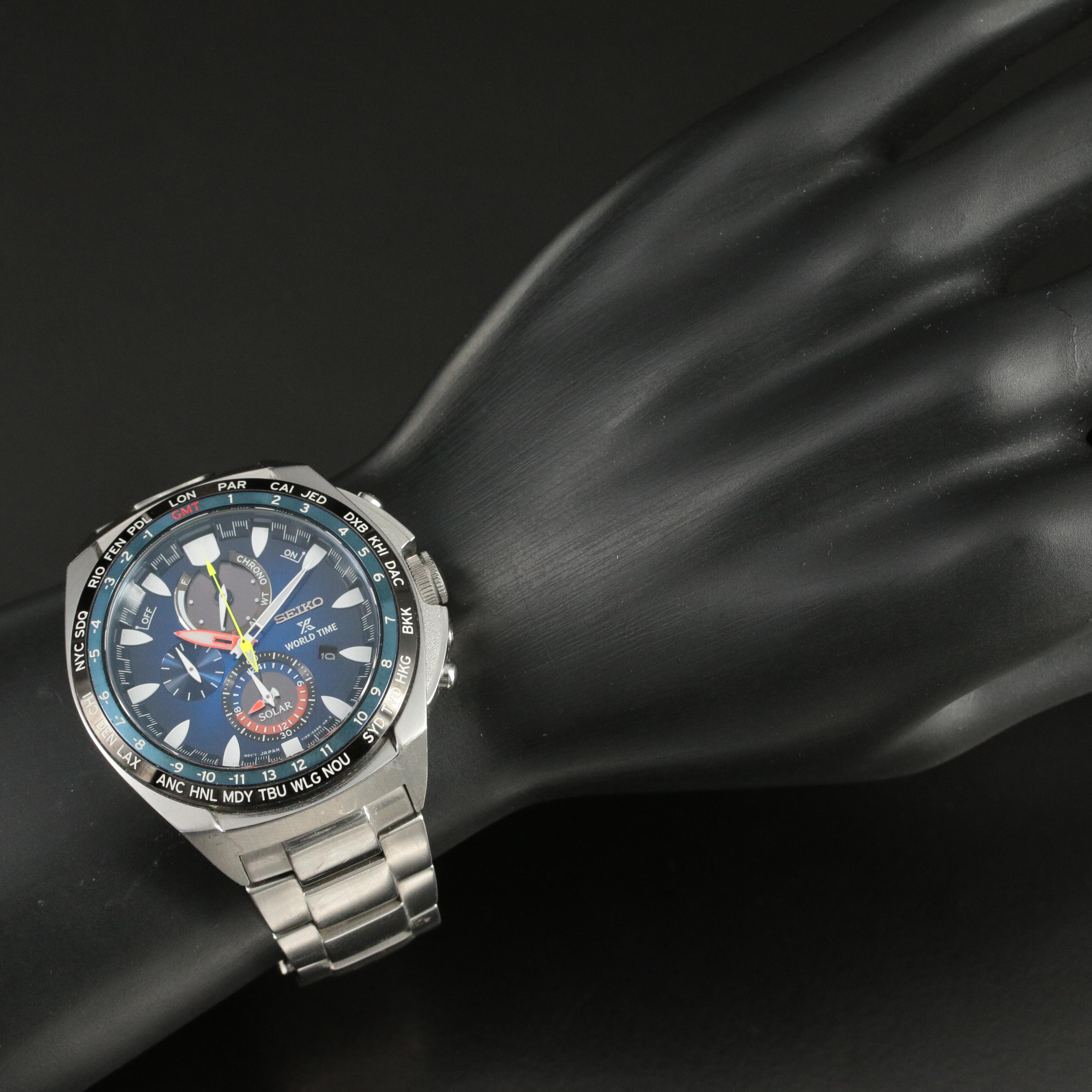 Seiko Prospex World Time Solar Quartz Watch