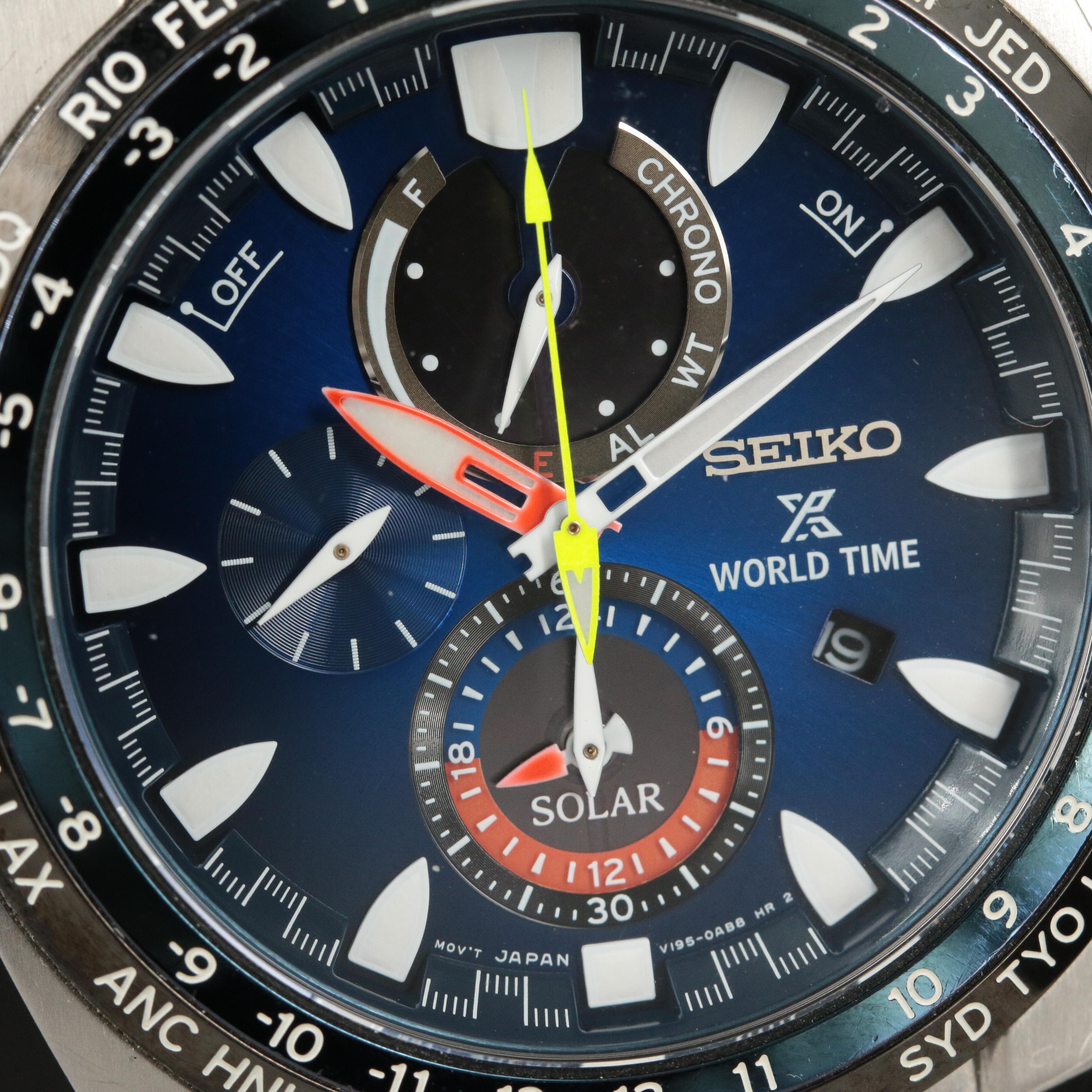 Seiko Prospex World Time Solar Quartz Watch