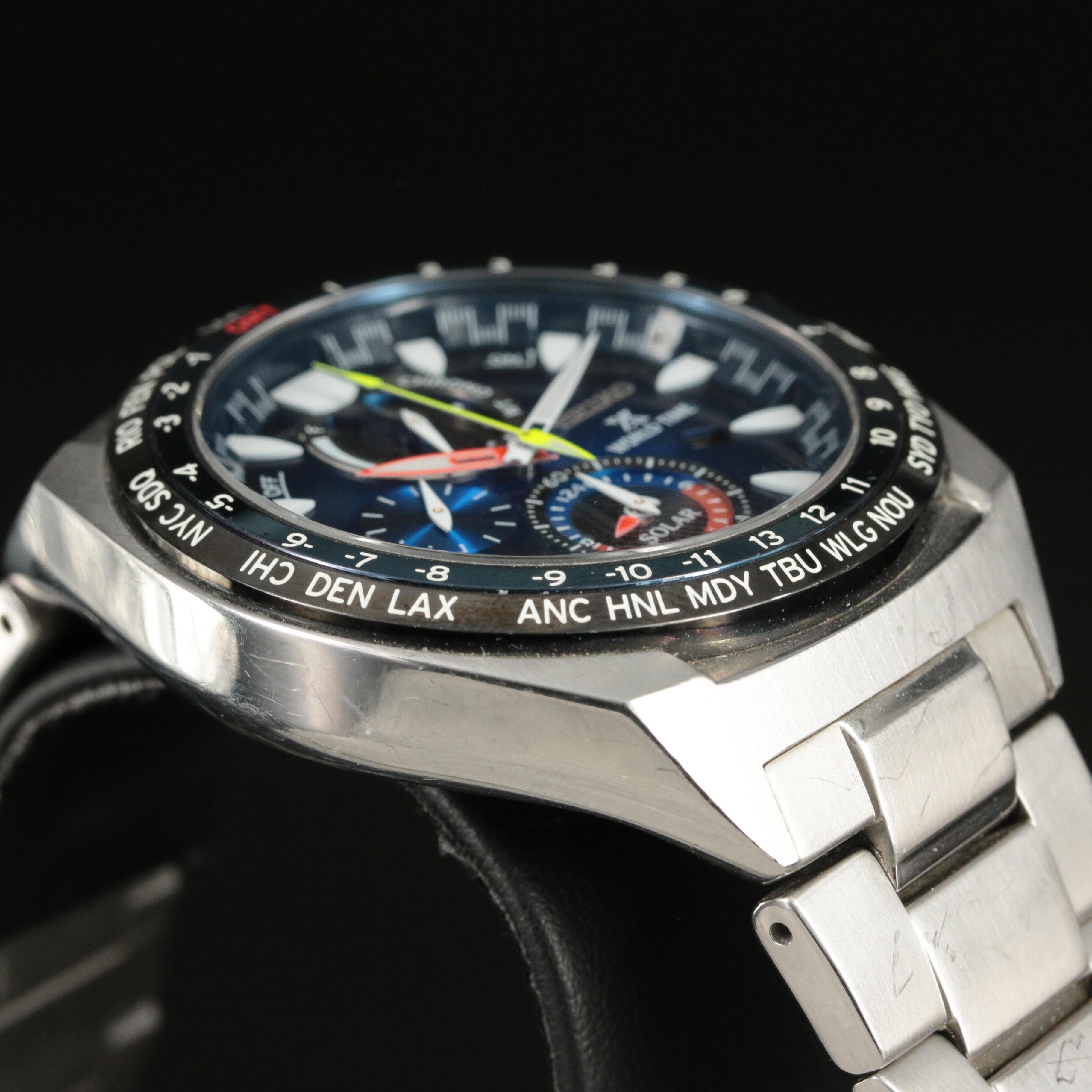 Seiko Prospex World Time Solar Quartz Watch