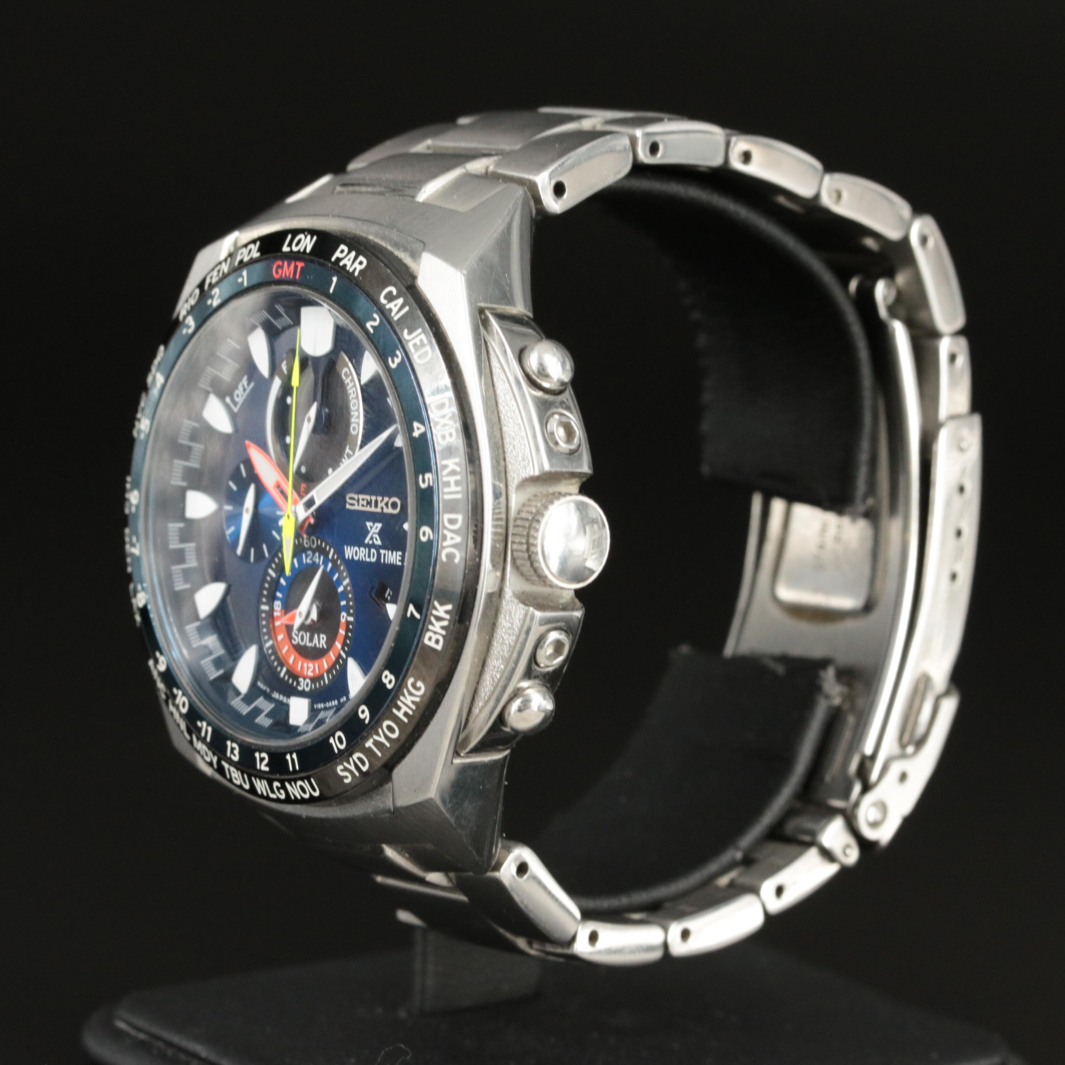 Seiko Prospex World Time Solar Quartz Watch