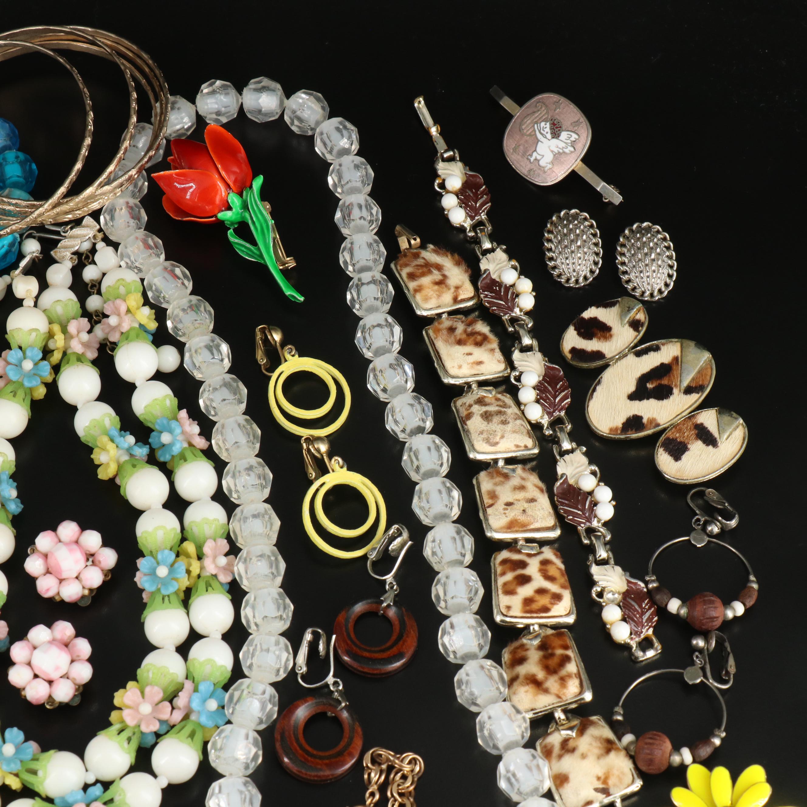 Vintage Jewelry Collection Including Floral Themes