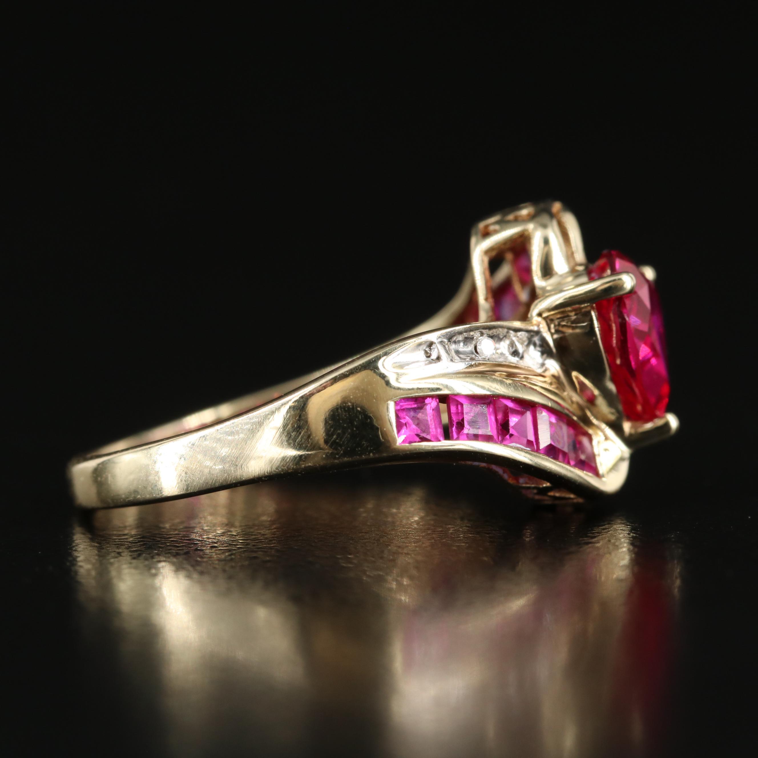 10K Ruby and Diamond Heart Ring