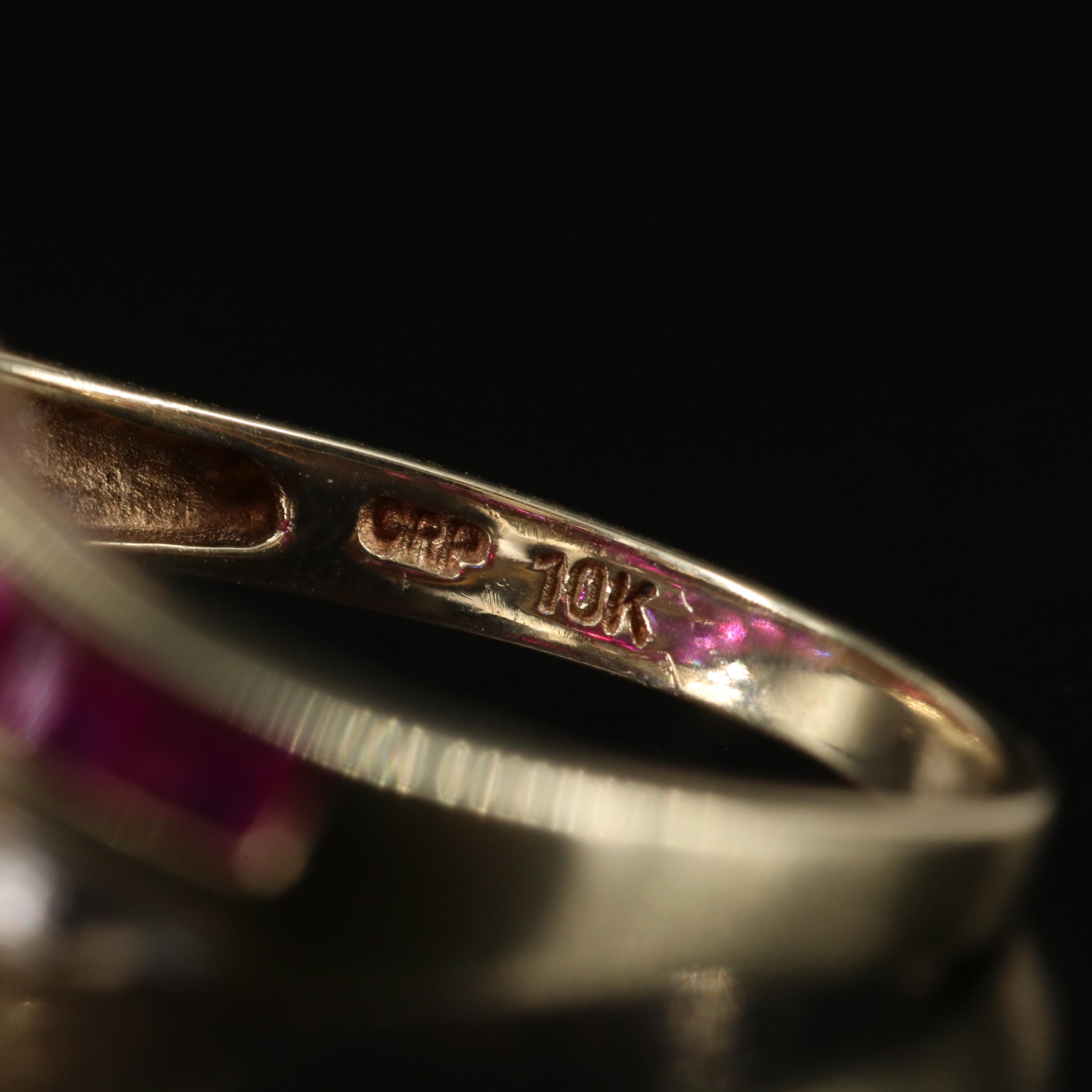 10K Ruby and Diamond Heart Ring