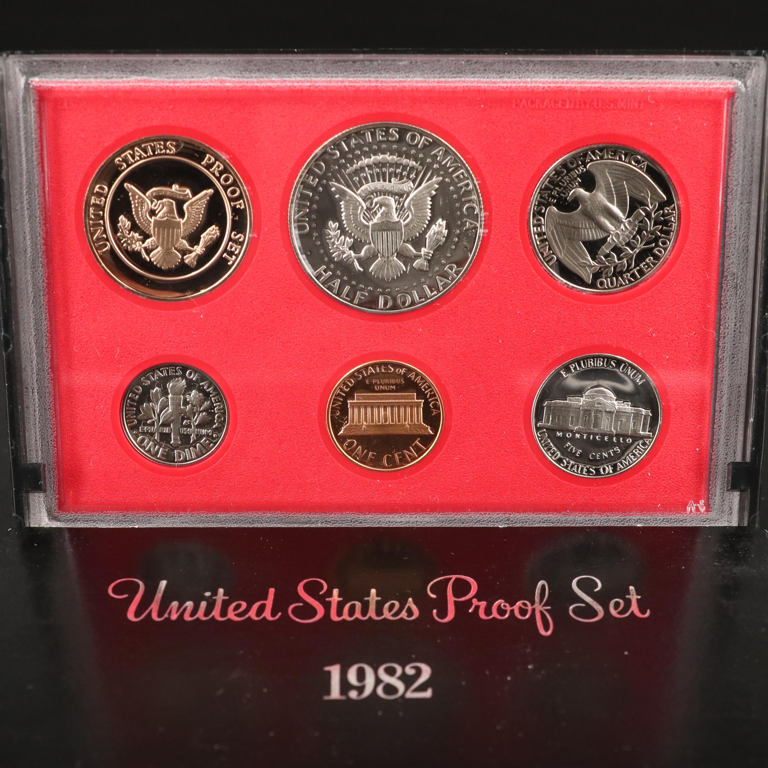 Collection of Eighteen Different United States Proof Sets 1968-1985 Complete