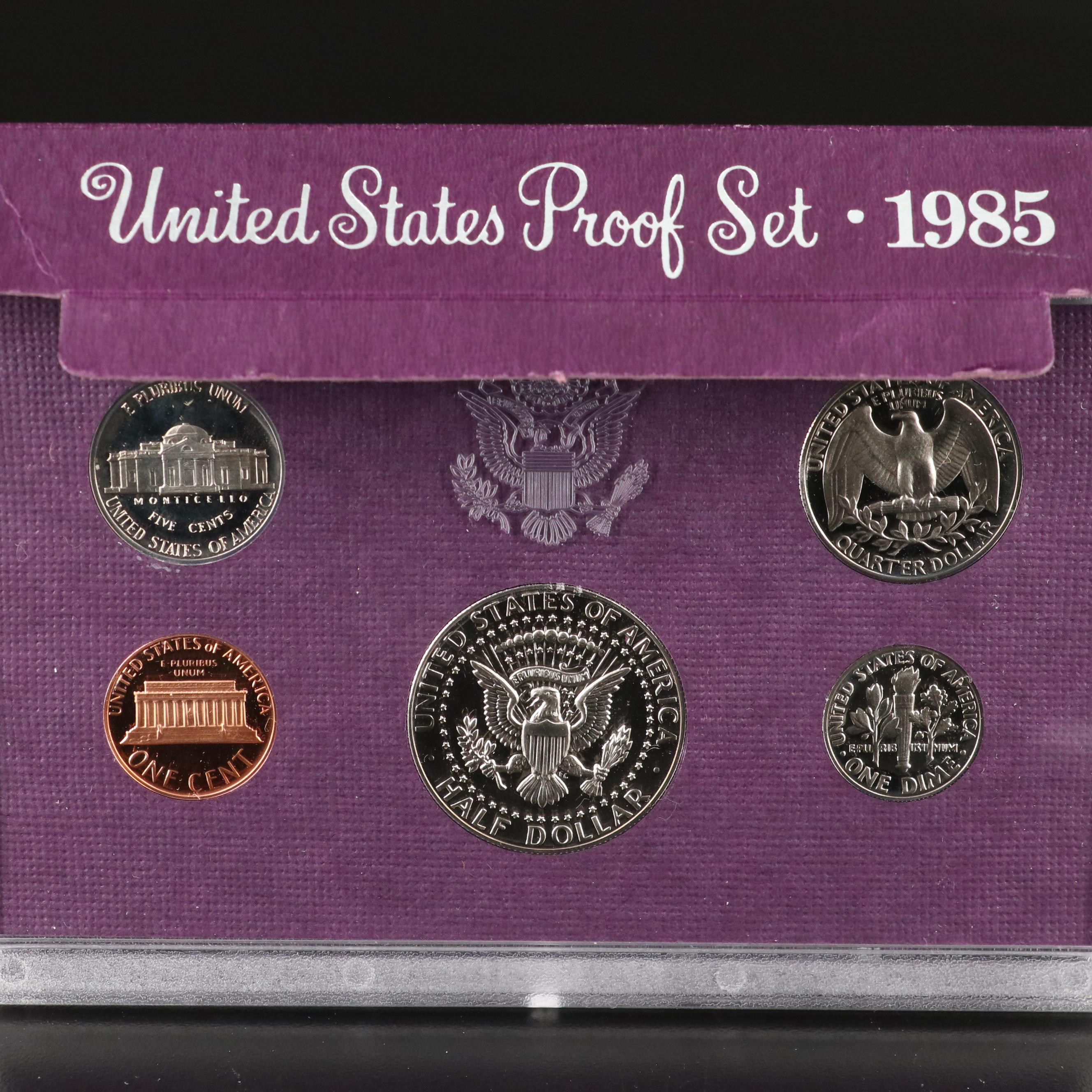 Collection of Eighteen Different United States Proof Sets 1968-1985 Complete