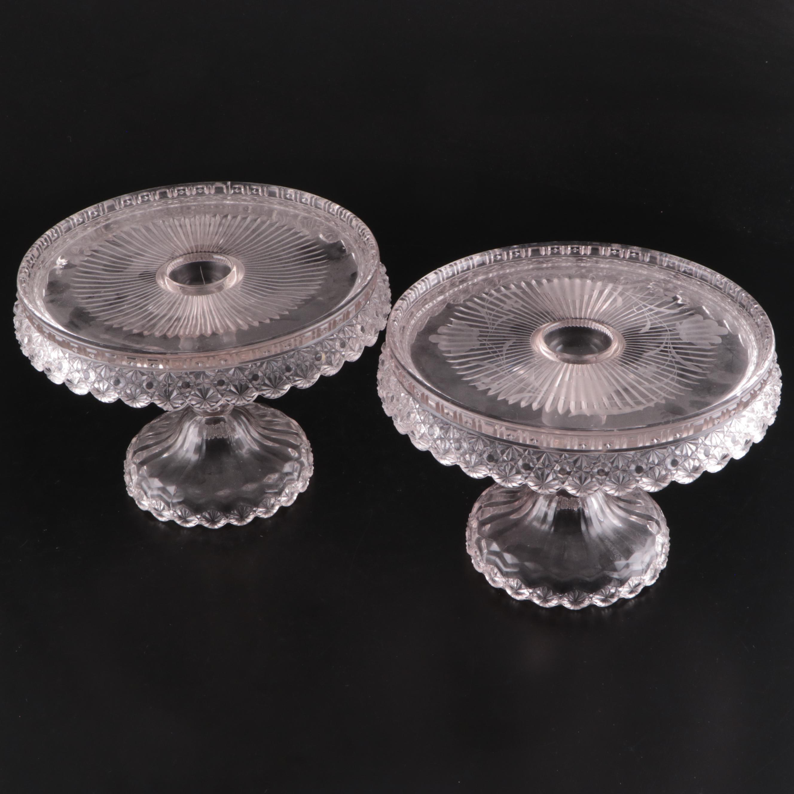 Dalzell Brothers & Gilmore EAPG Daisy Button Cake Stands